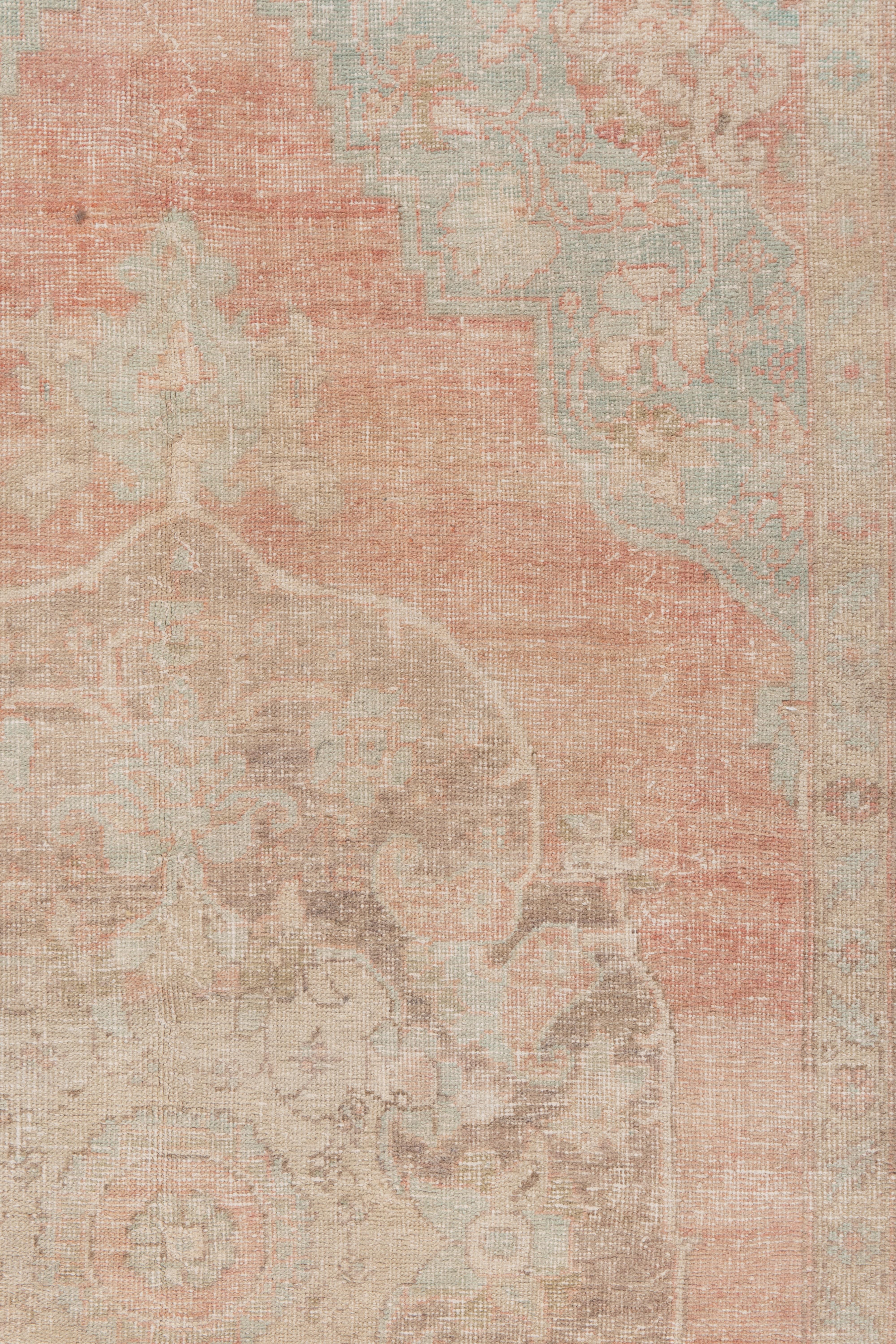 Vintage Terrakotta Türkisch Oushak Teppich 7'5 X 11'2 im Angebot 1