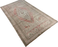 Vintage Terracotta Turkish Oushak Rug Runner 3'4 x 6'1