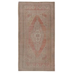 Alfombra Turca Oushak Vintage Terracota Corredor 3'4 x 6'1