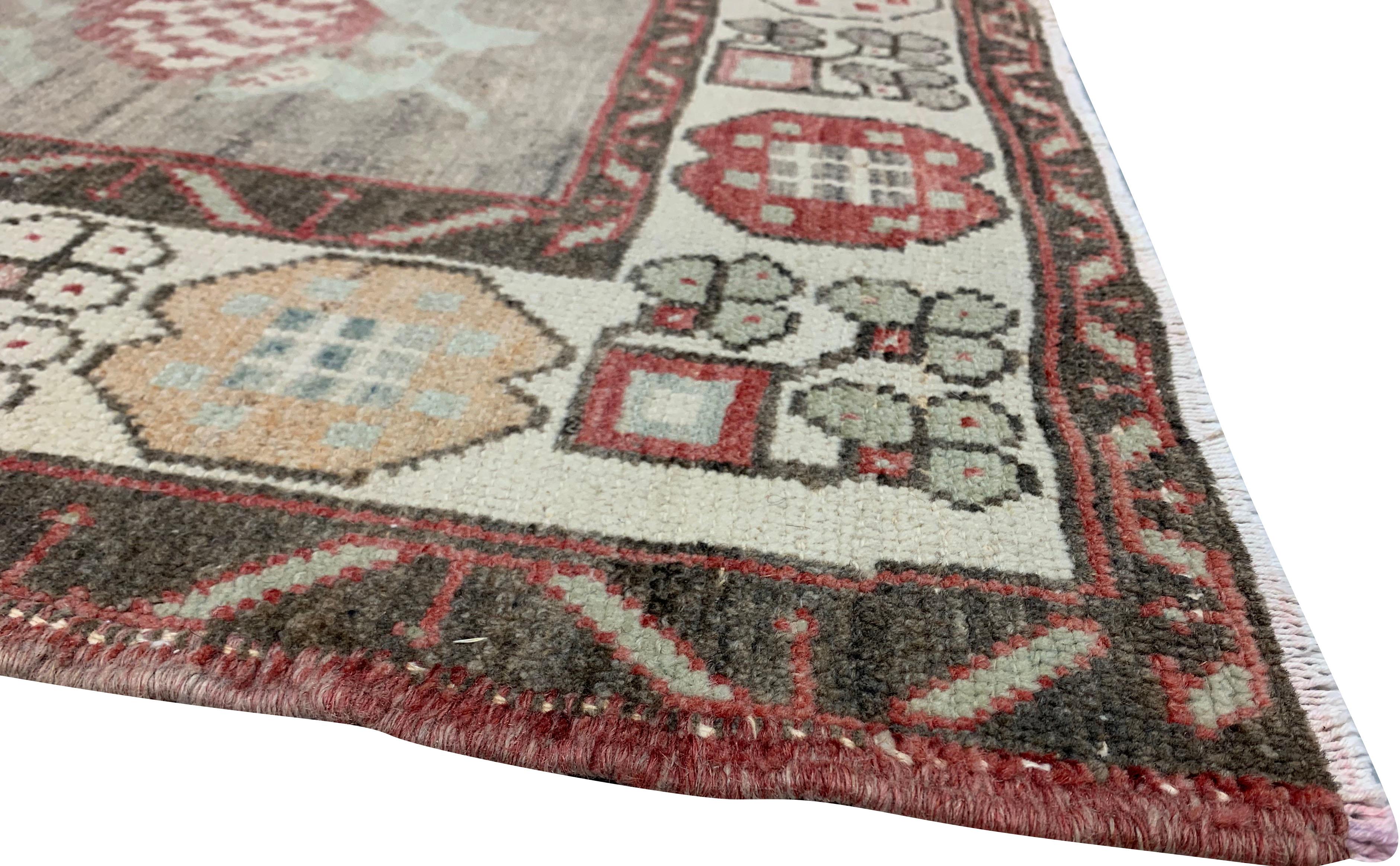 Alfombra turca vintage de terracota  5'8 x 12' Lana en venta