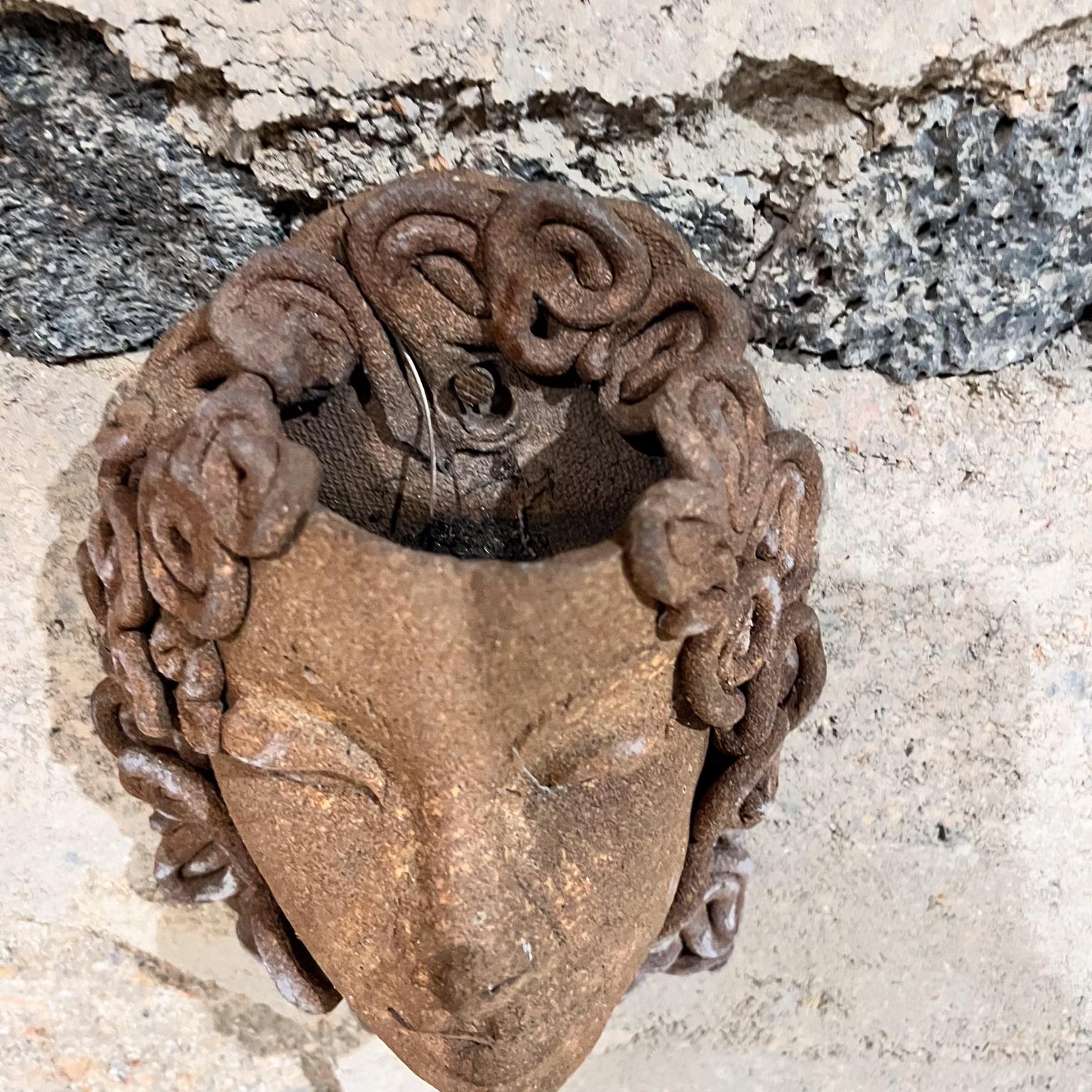 20th Century Vintage Terracotta Wall Planter Goddess Figurine For Sale