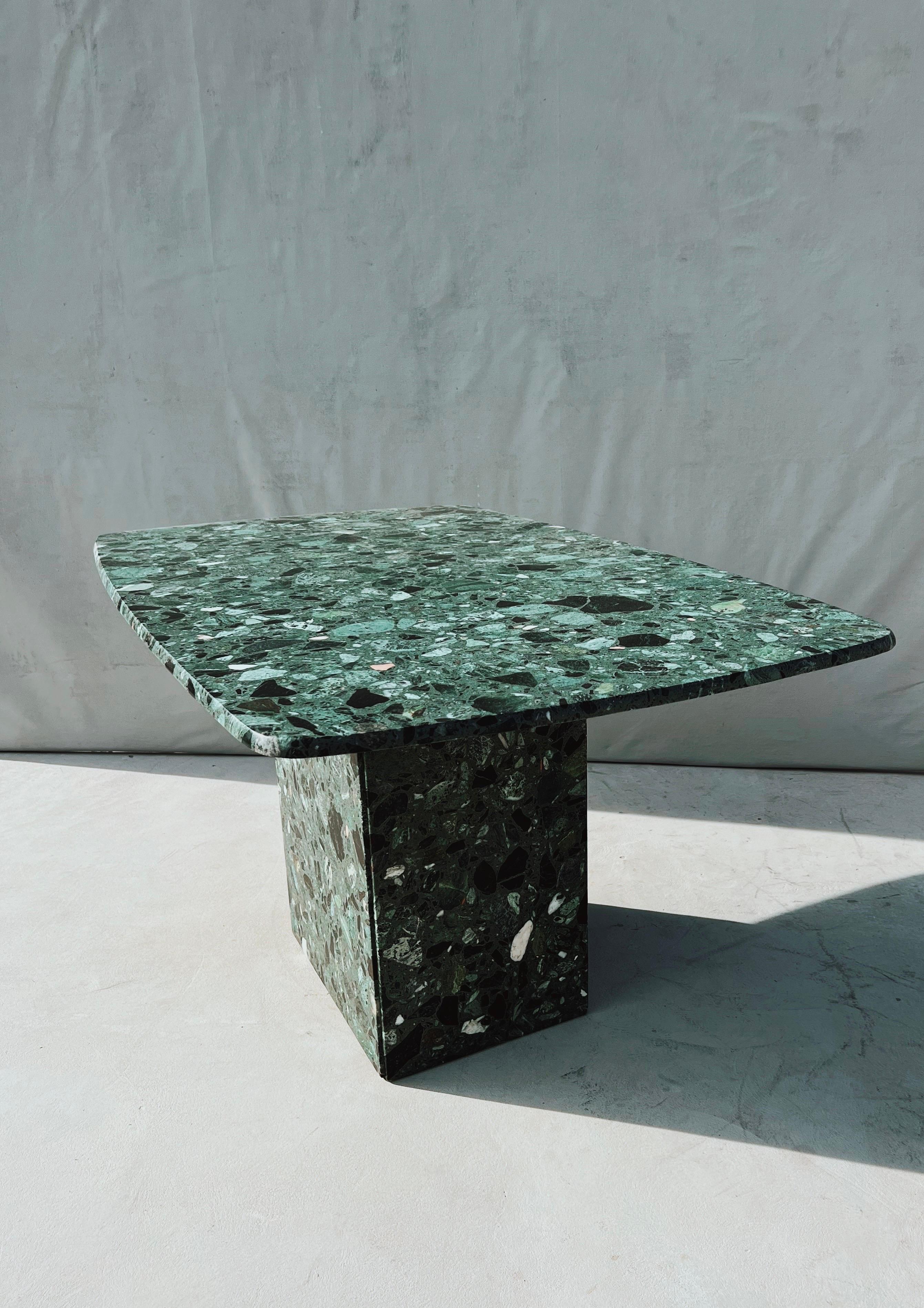 Vintage Terrazzo Italia Green Marble Rectangular Dining Table 1