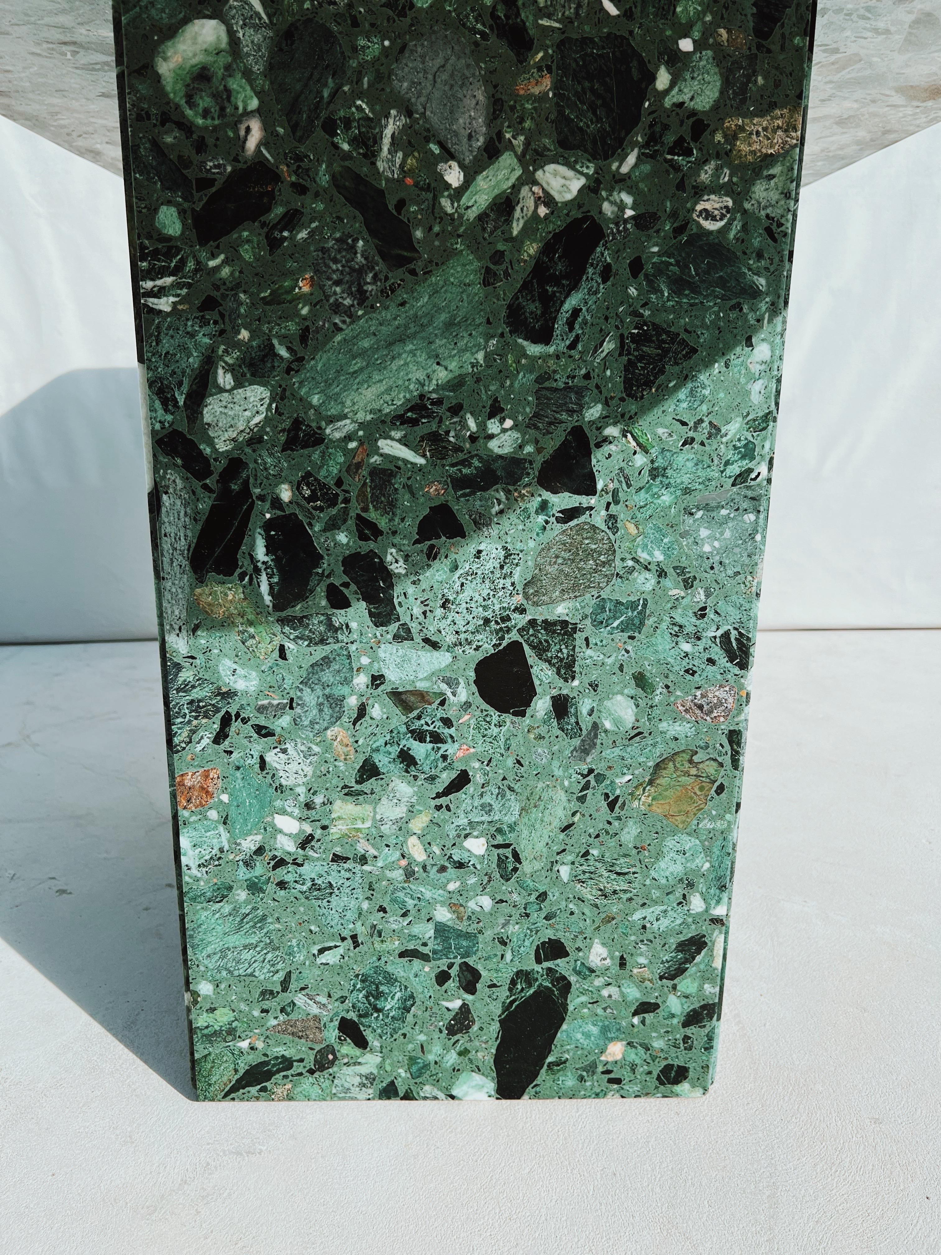 Vintage Terrazzo Italia Green Marble Rectangular Dining Table 7