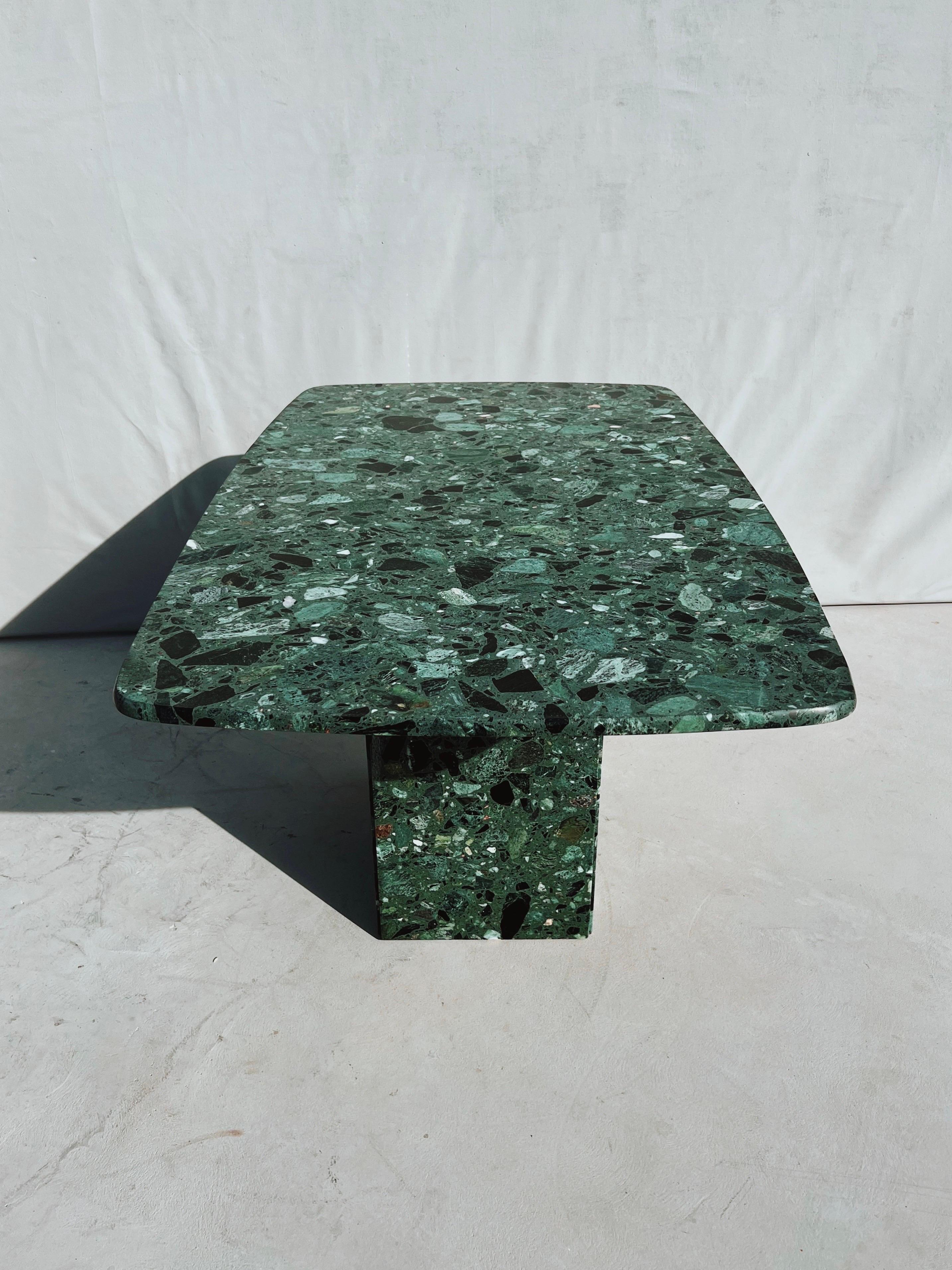 green marble bench