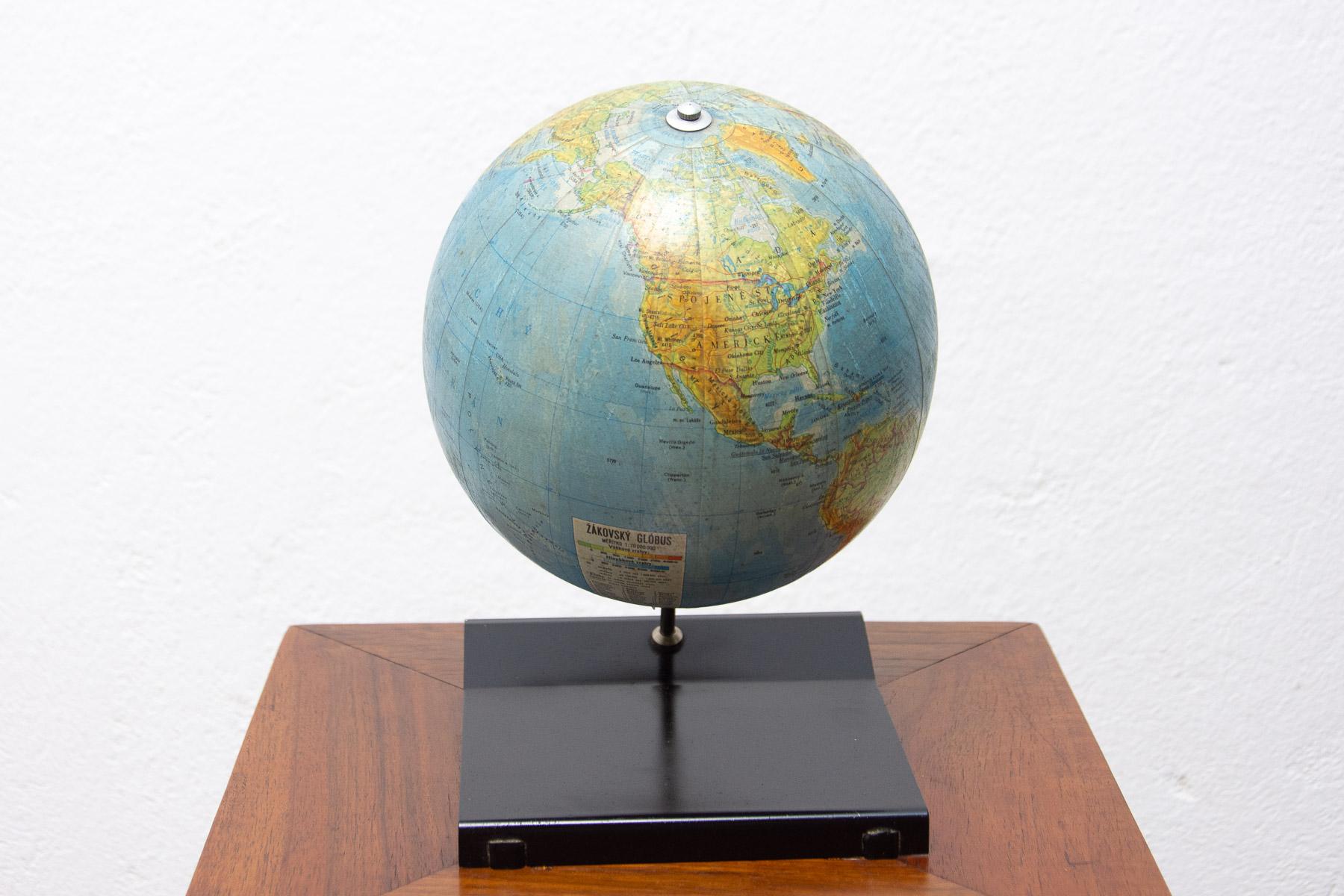 Vintage Terrestrial Globe, 1970s, Czechoslovakia For Sale 5