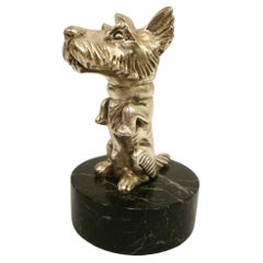 Vintage Terrier Silvered Sculpture / Desk Paperweight. c1930´s
