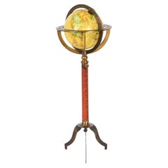 Vintage Territorial Boundary World Globe on Stand by Globe USA 20th Century