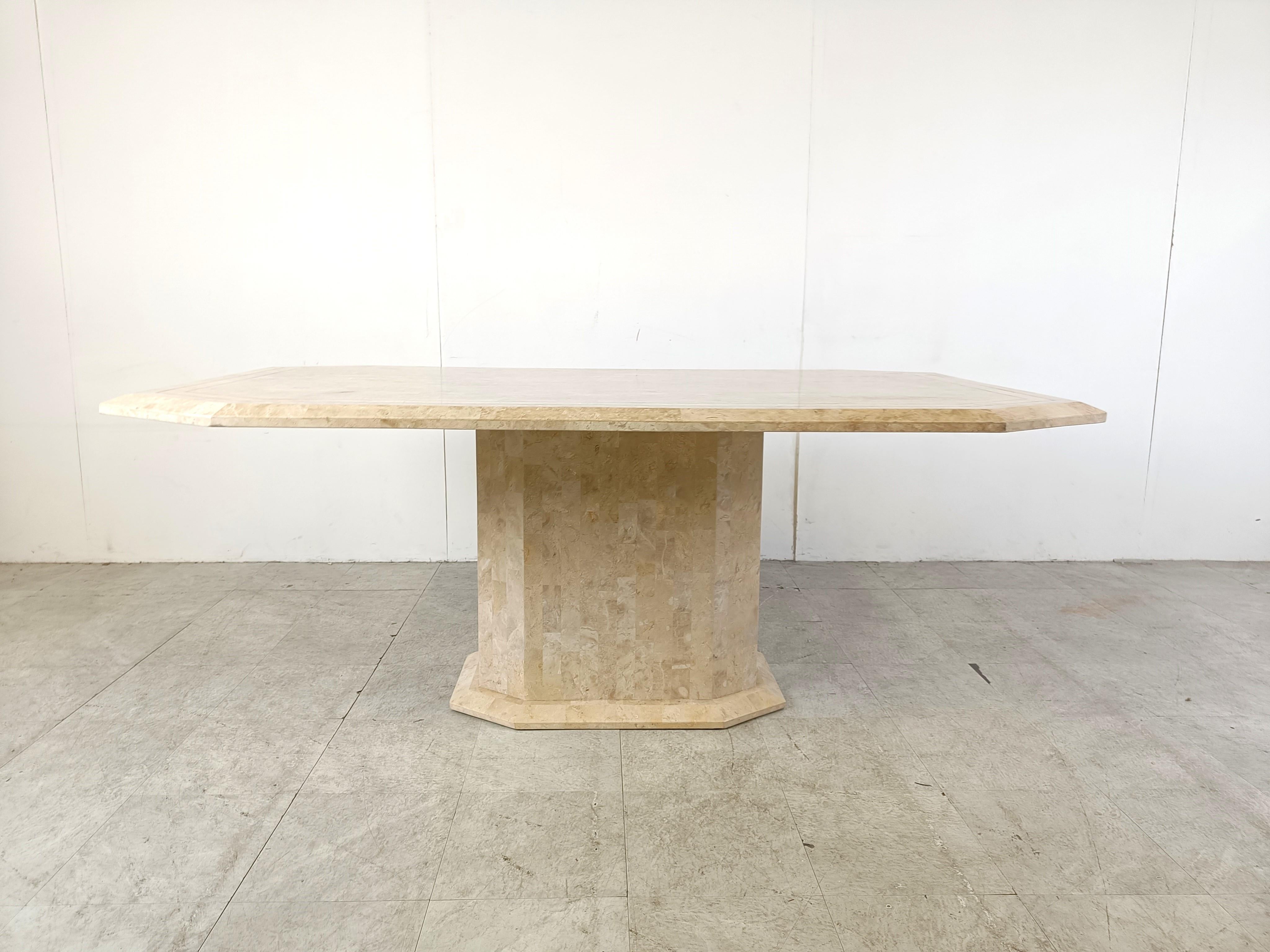 Mid-Century Modern Vintage tesselated stone dining table by Maithland smith, 1970s For Sale