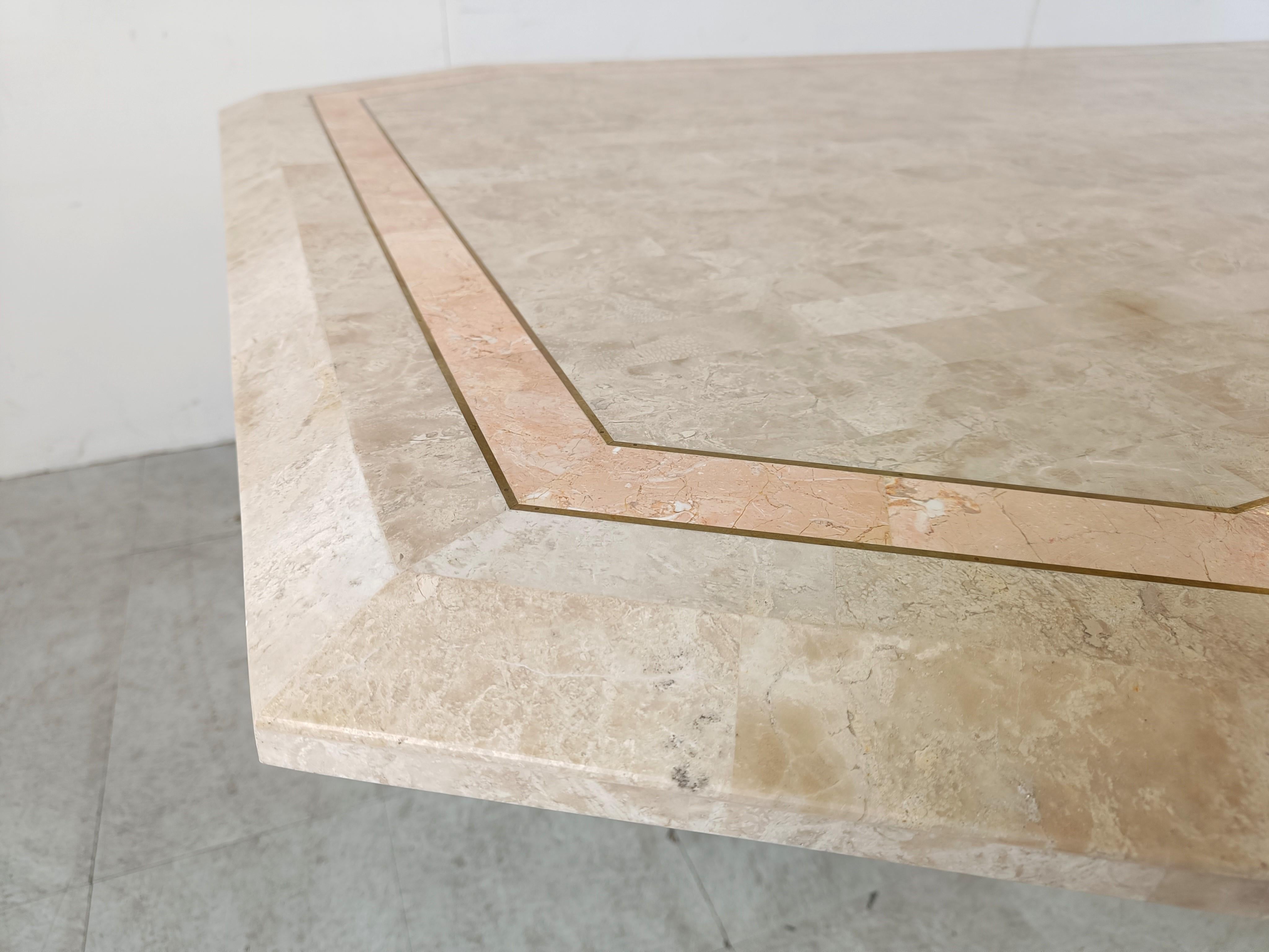 Late 20th Century Vintage tesselated stone dining table by Maithland smith, 1970s For Sale
