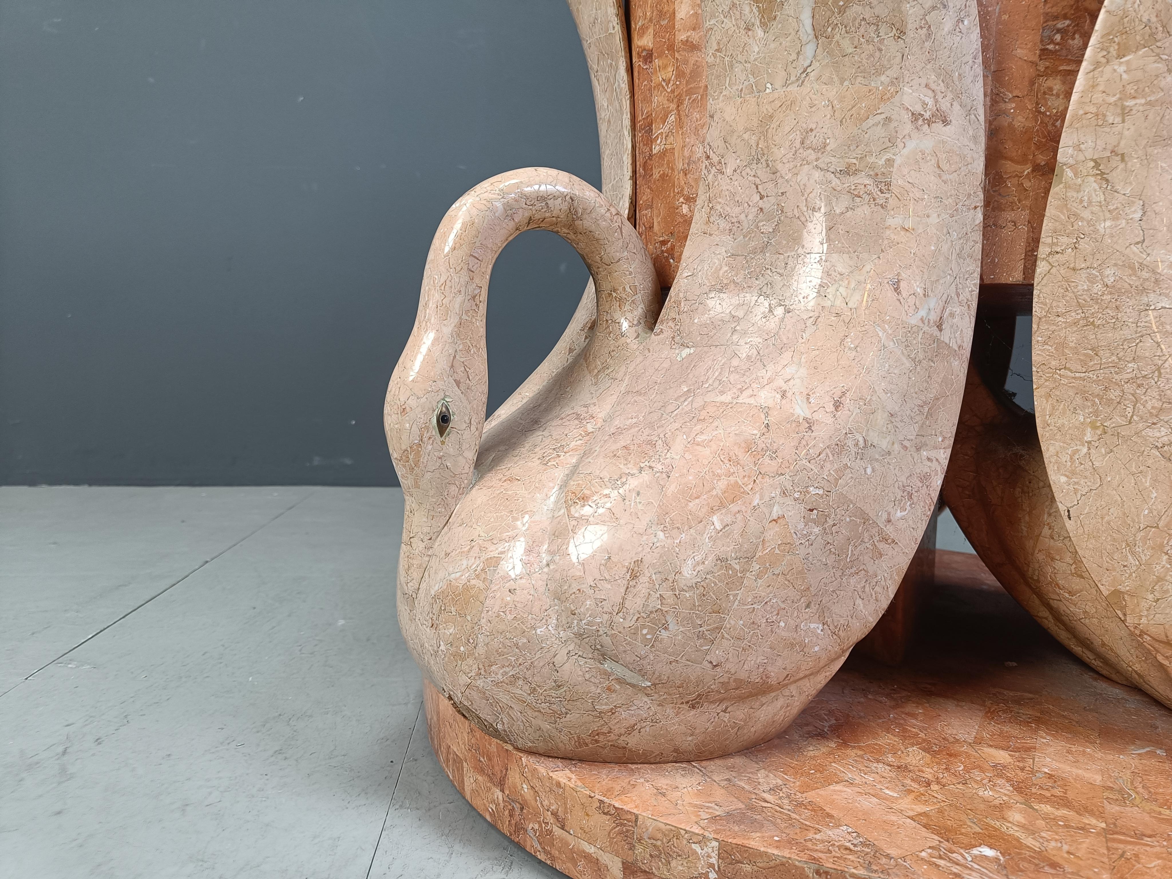 Vintage tesselated stone swan dining table, 1970s For Sale 2