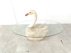 Vintage tesselated swan coffee table, 1980s