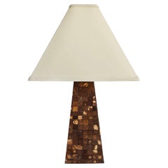 Retro Tessellated Coconut Shell Table Lamp