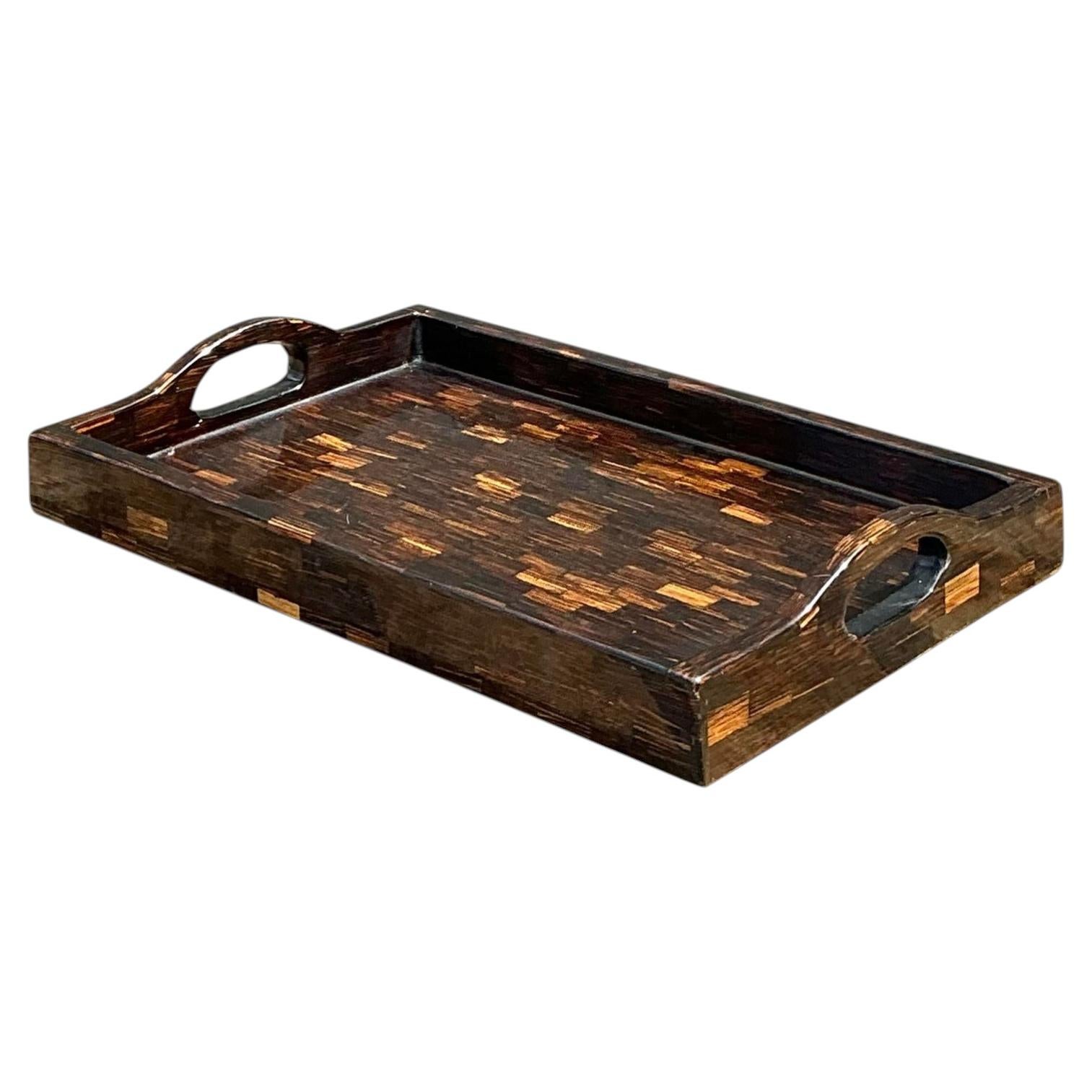 Vintage Tessellated Coconut Shell Tray