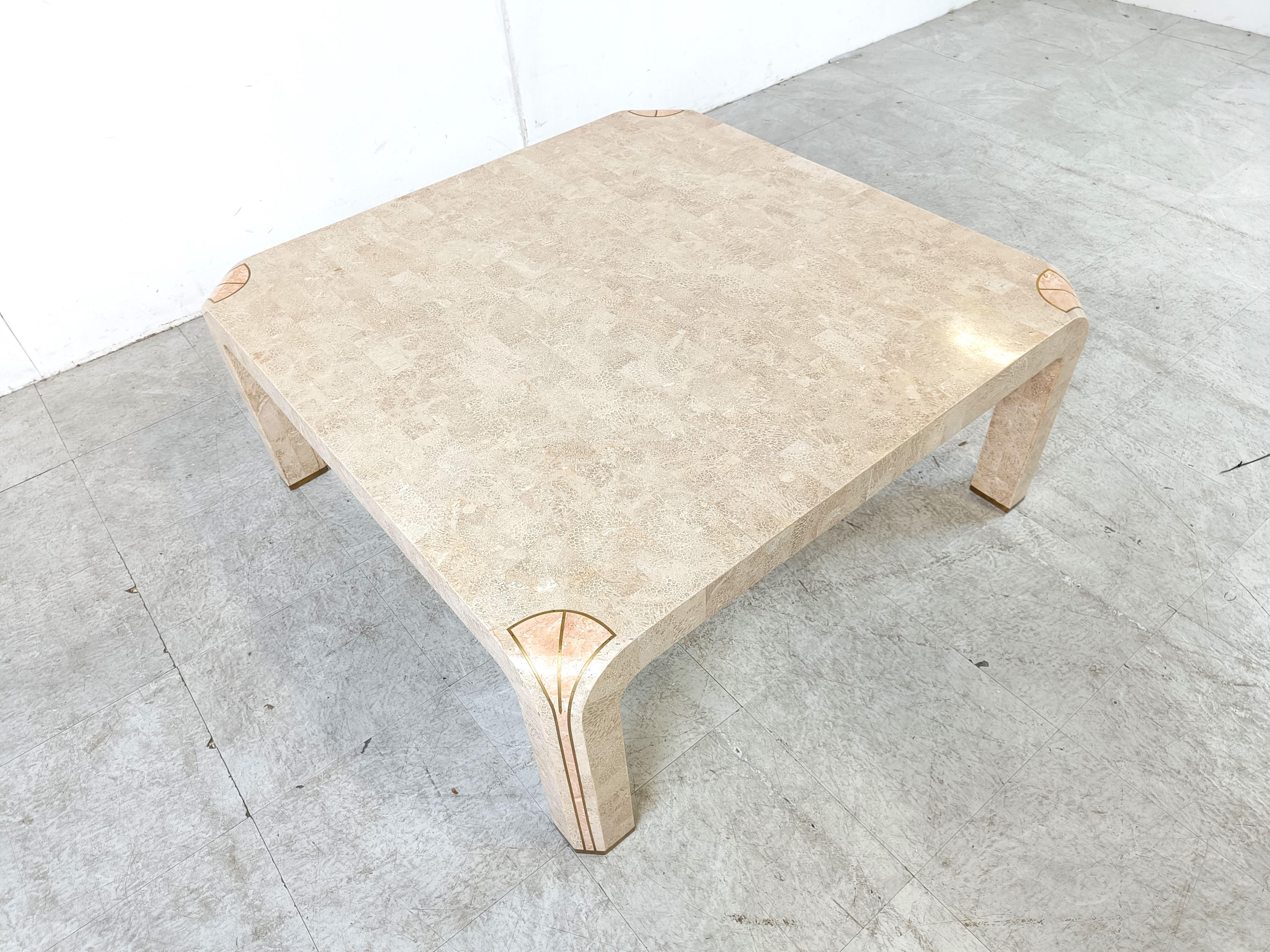 Late 20th Century Vintage tessellated coffee table, 1980s  For Sale