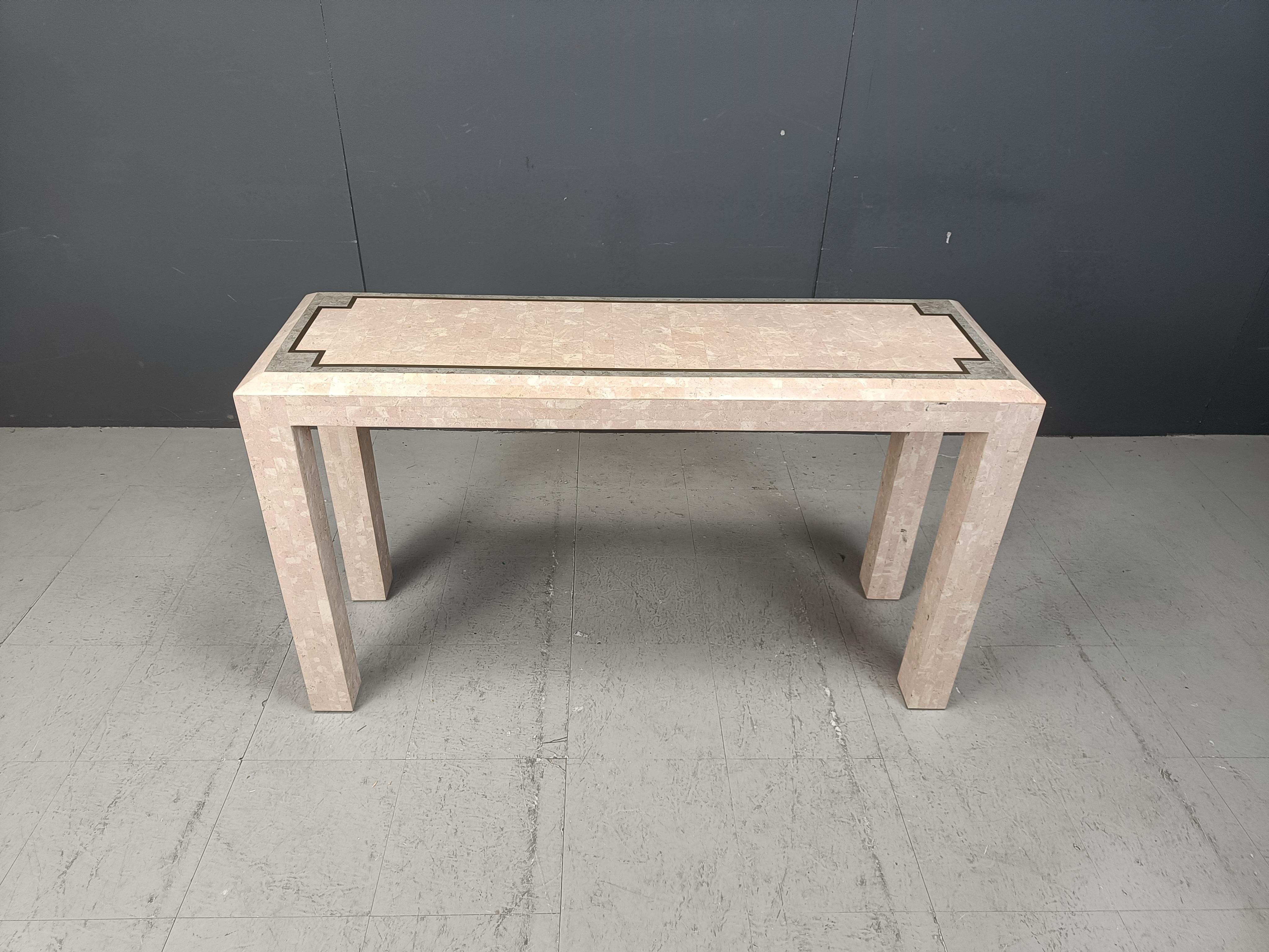 Thai Vintage tessellated console in the manner of Maitland Smith, 1980s
