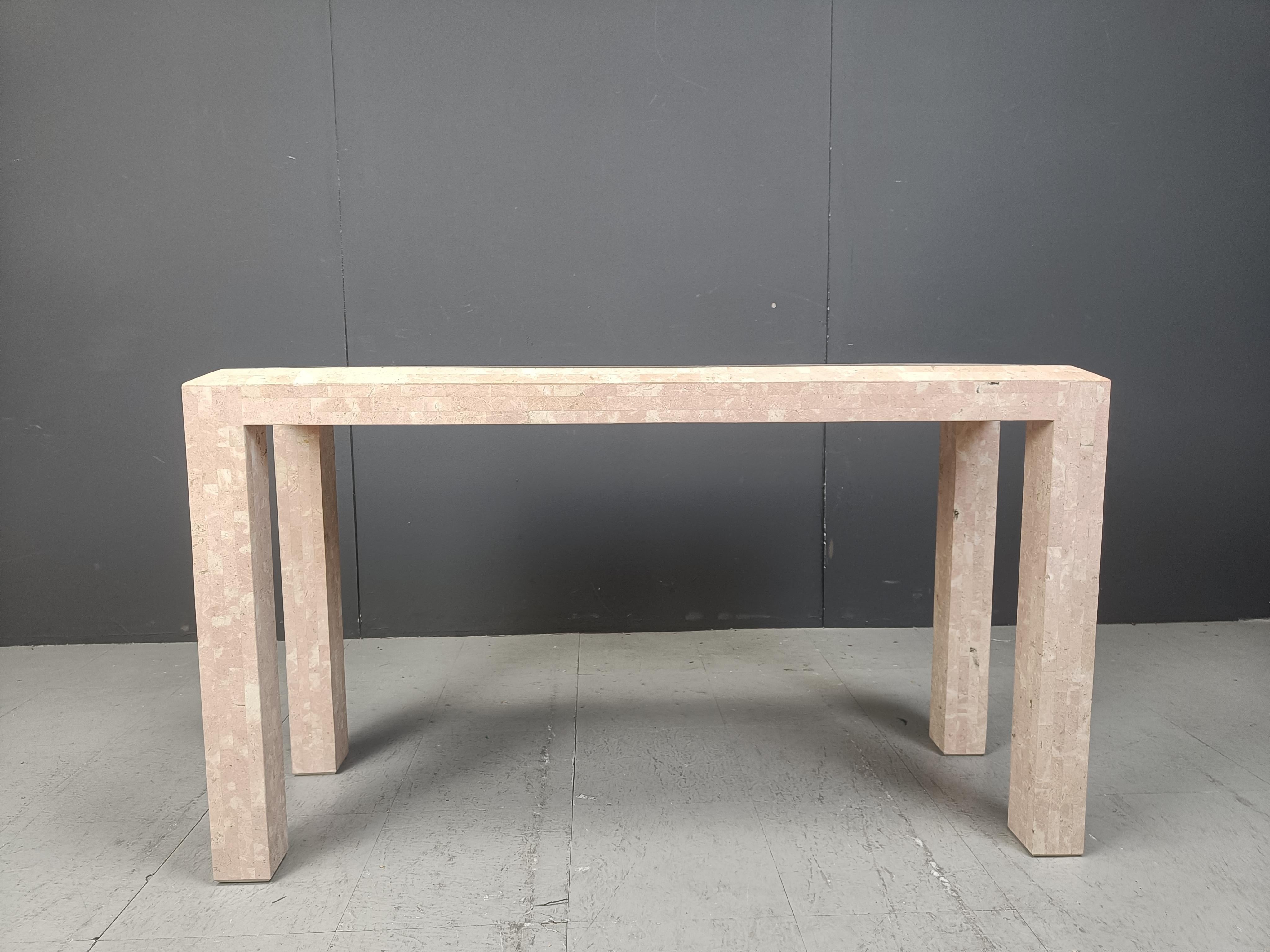 Late 20th Century Vintage tessellated console in the manner of Maitland Smith, 1980s