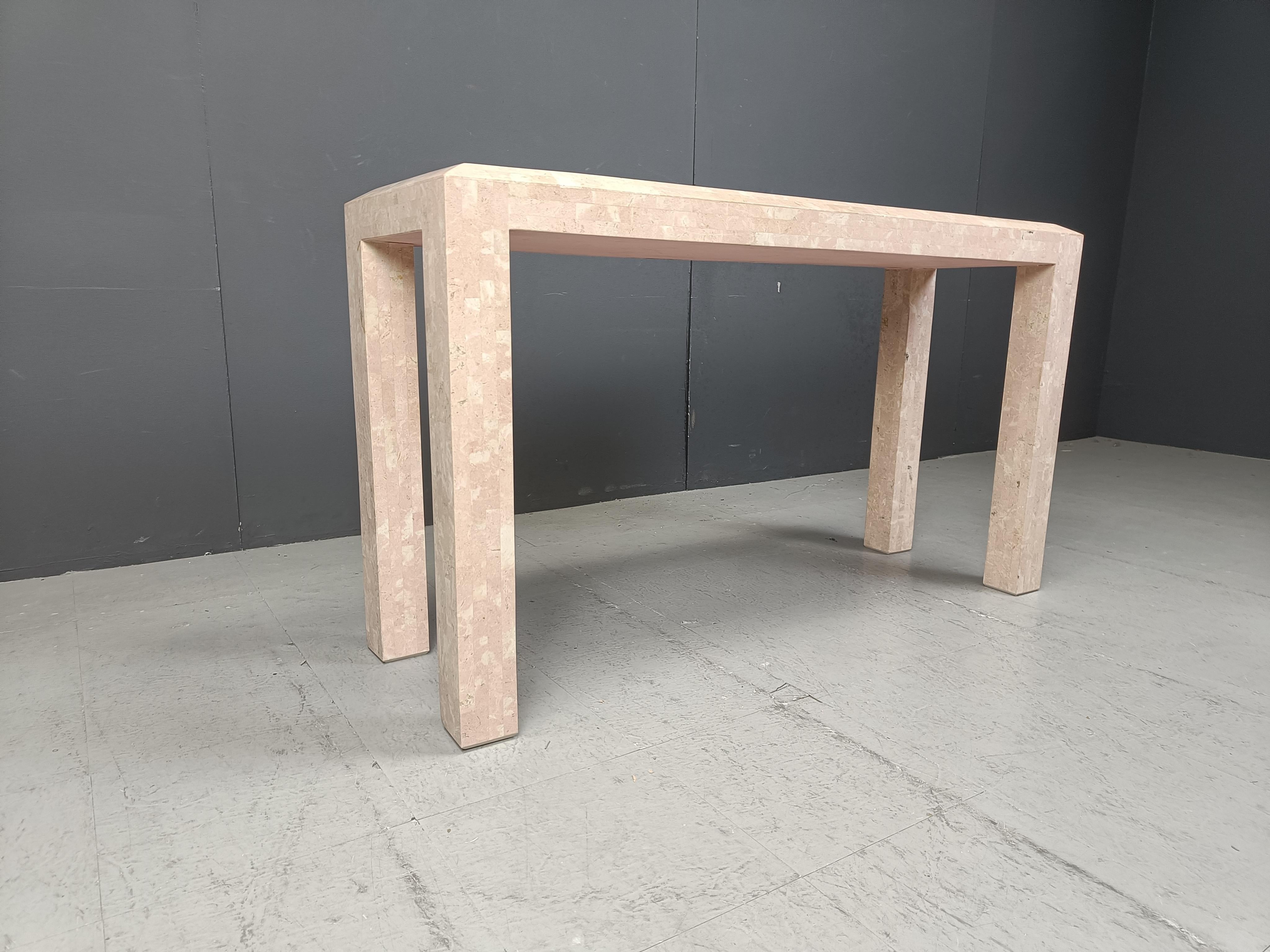 Vintage tessellated console in the manner of Maitland Smith, 1980s 2