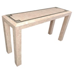Vintage tessellated console in the manner of Maitland Smith, 1980s