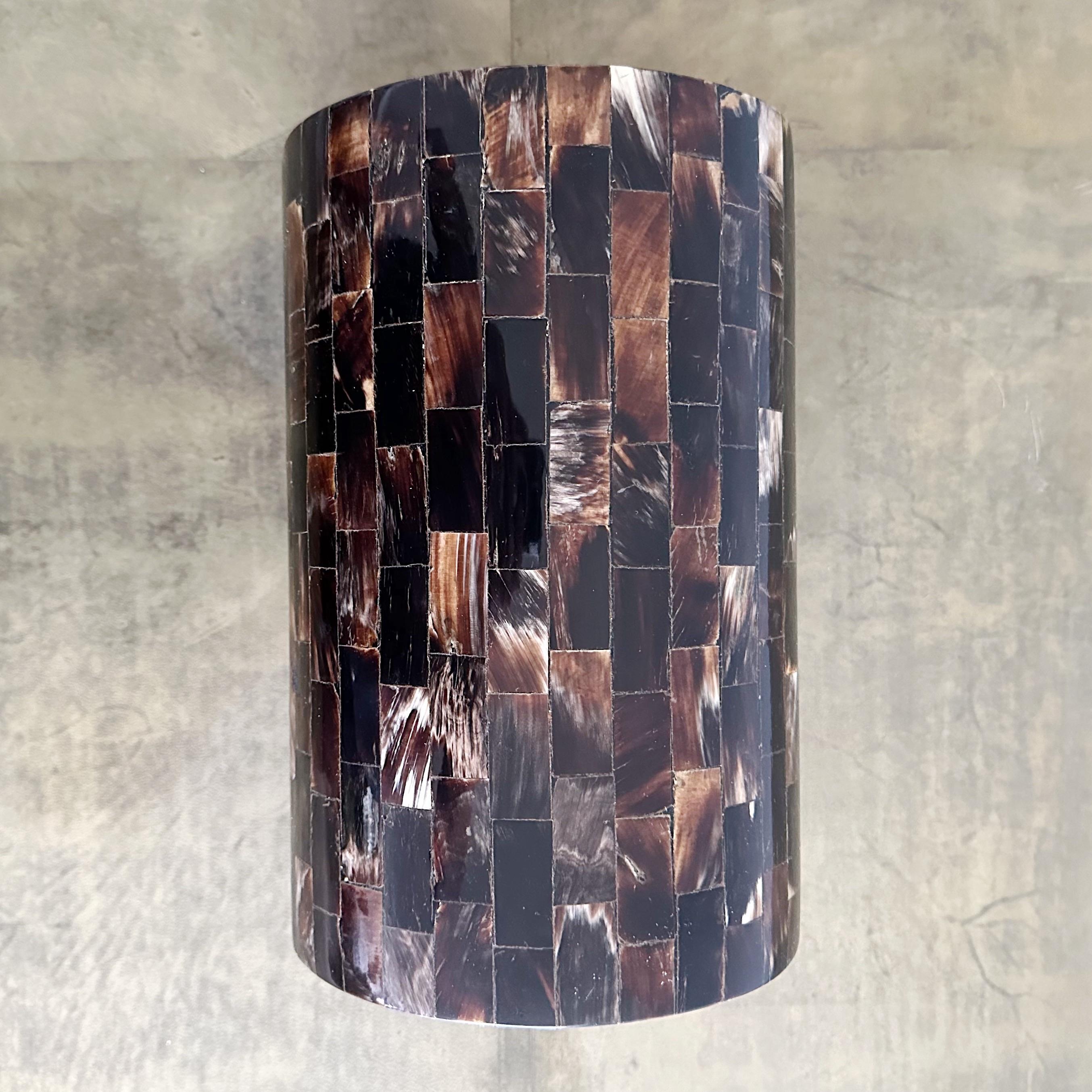 Boîte à dôme en corne tessellée d'époque Bon état - En vente à West Palm Beach, FL