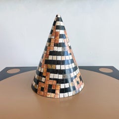 Vintage Tessellated Marble Conoid Obelisk Sculpture