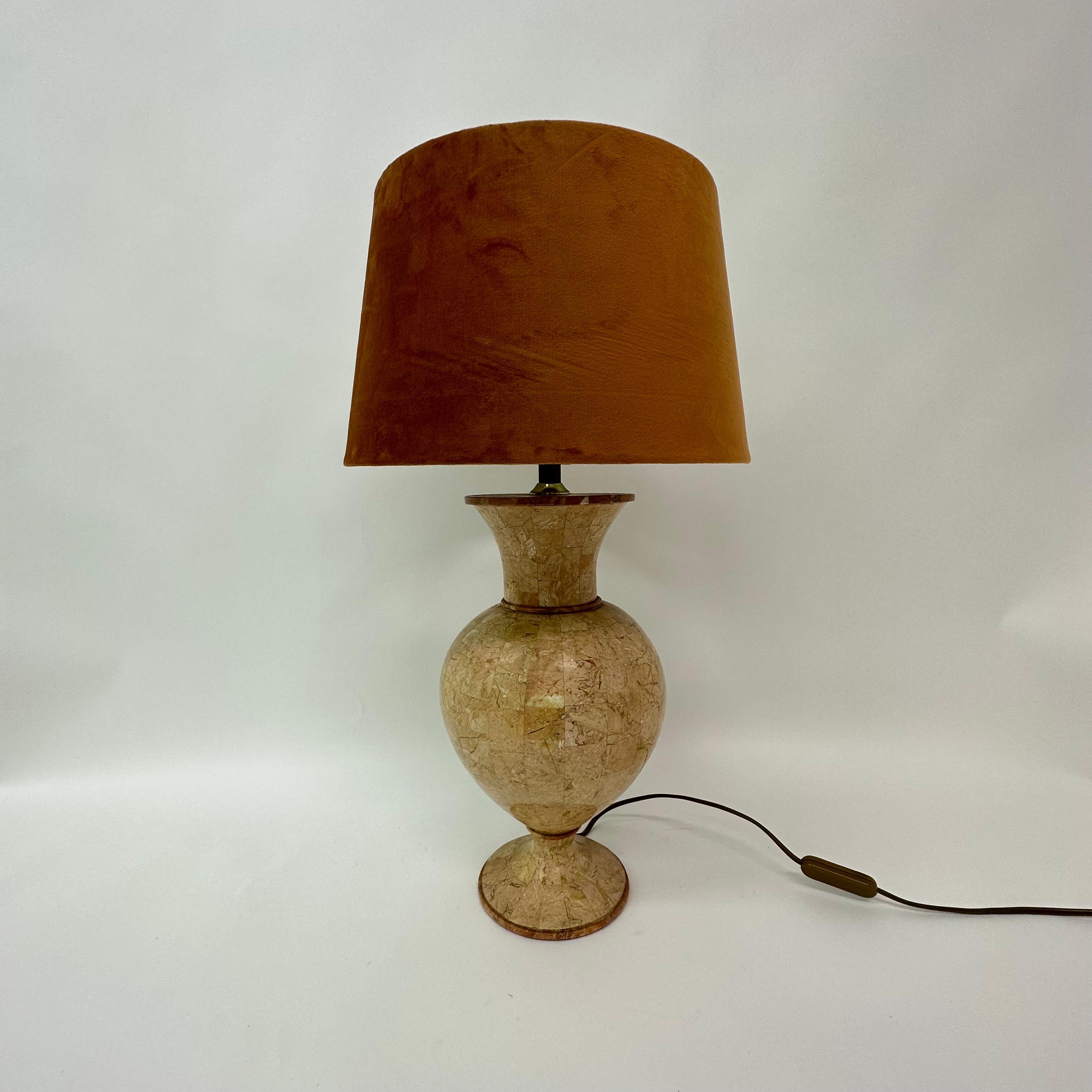Lampe de table vintage en marbre tessellée de Maitland Smith, années 1970 en vente 3