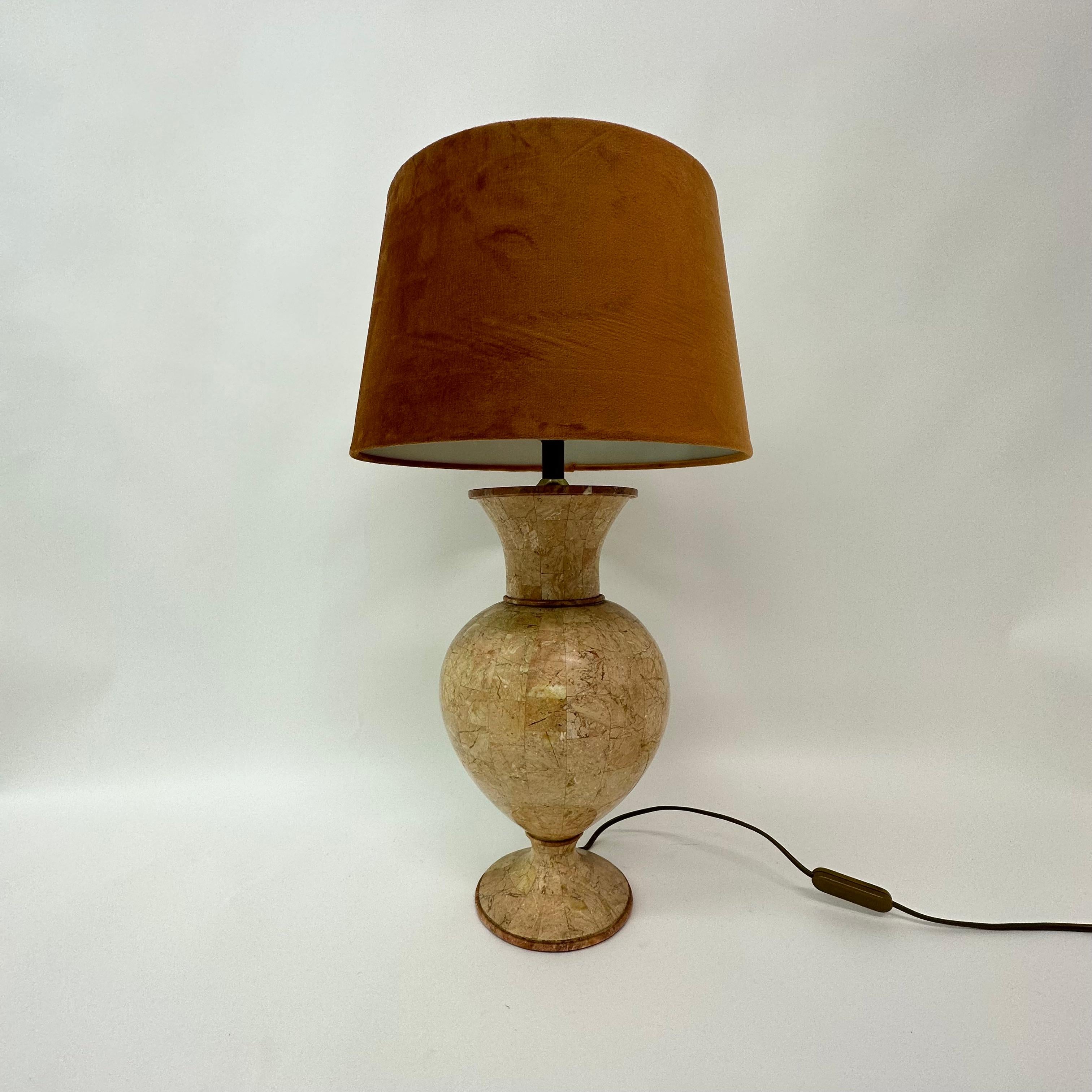 Lampe de table vintage en marbre tessellée de Maitland Smith, années 1970 en vente 4