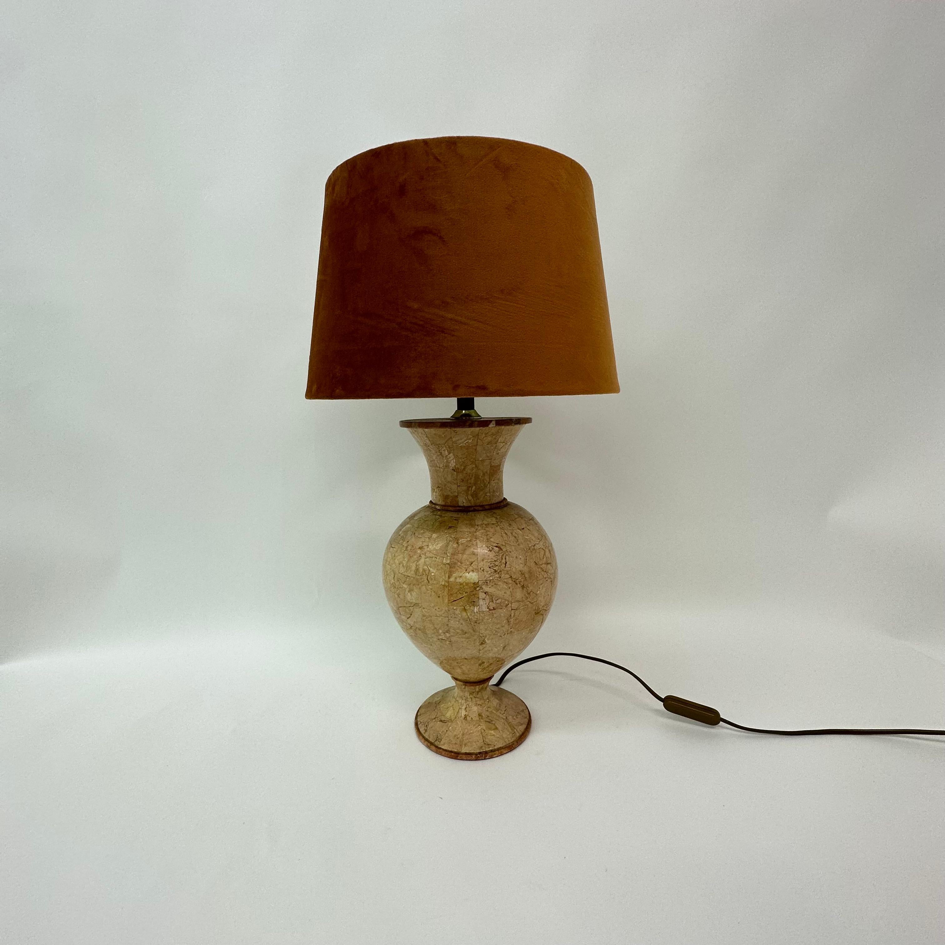 Lampe de table vintage en marbre tessellée de Maitland Smith, années 1970 en vente 13