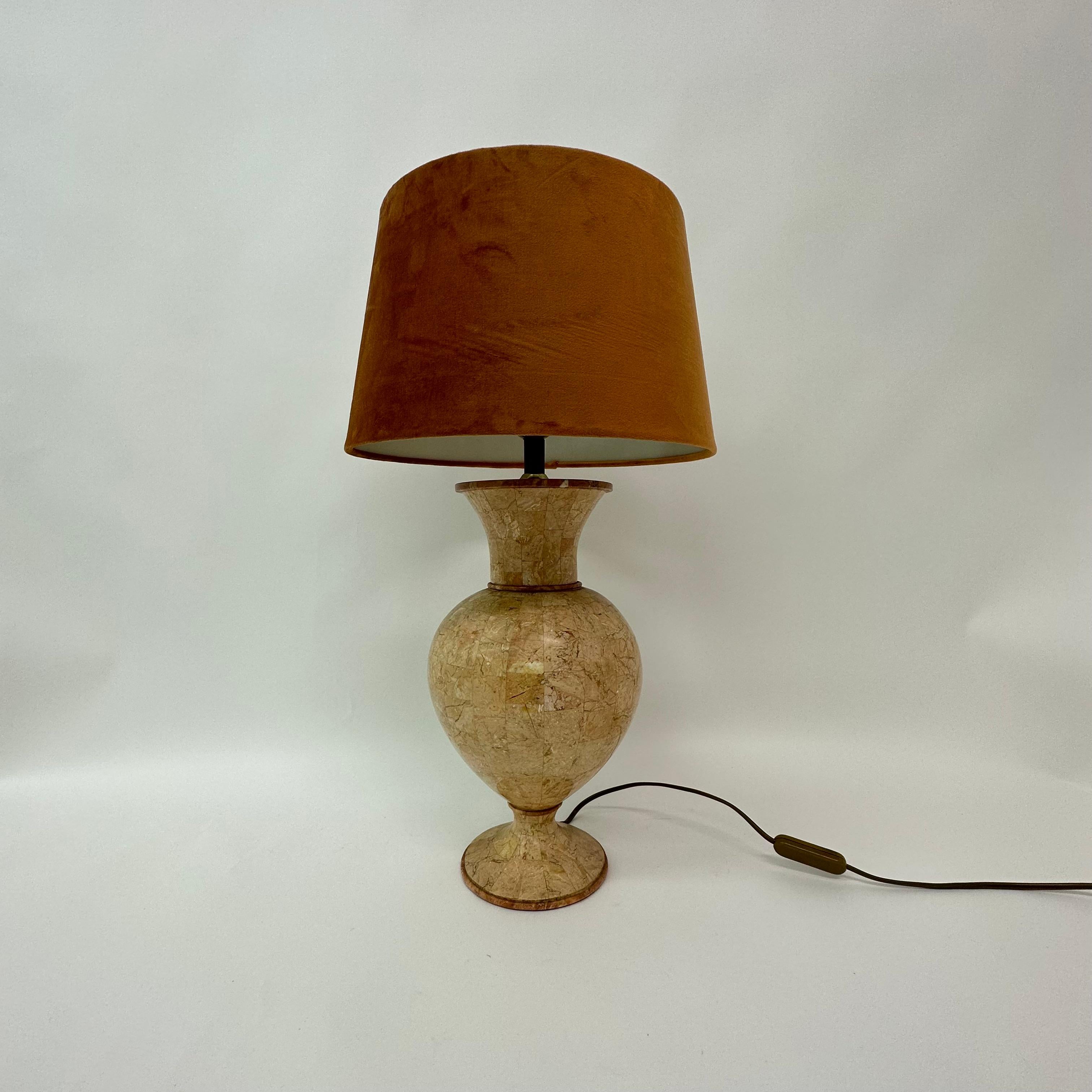 Lampe de table vintage en marbre tessellée de Maitland Smith, années 1970 en vente 2