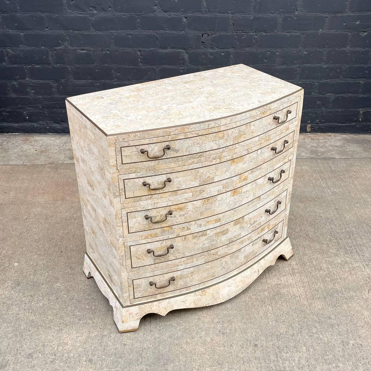 Neoclassical Vintage Tessellated Pedestal Drum Dresser by Maitland Smith For Sale