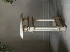 Vintage Tessellated Stone 3 Columned Pedestal