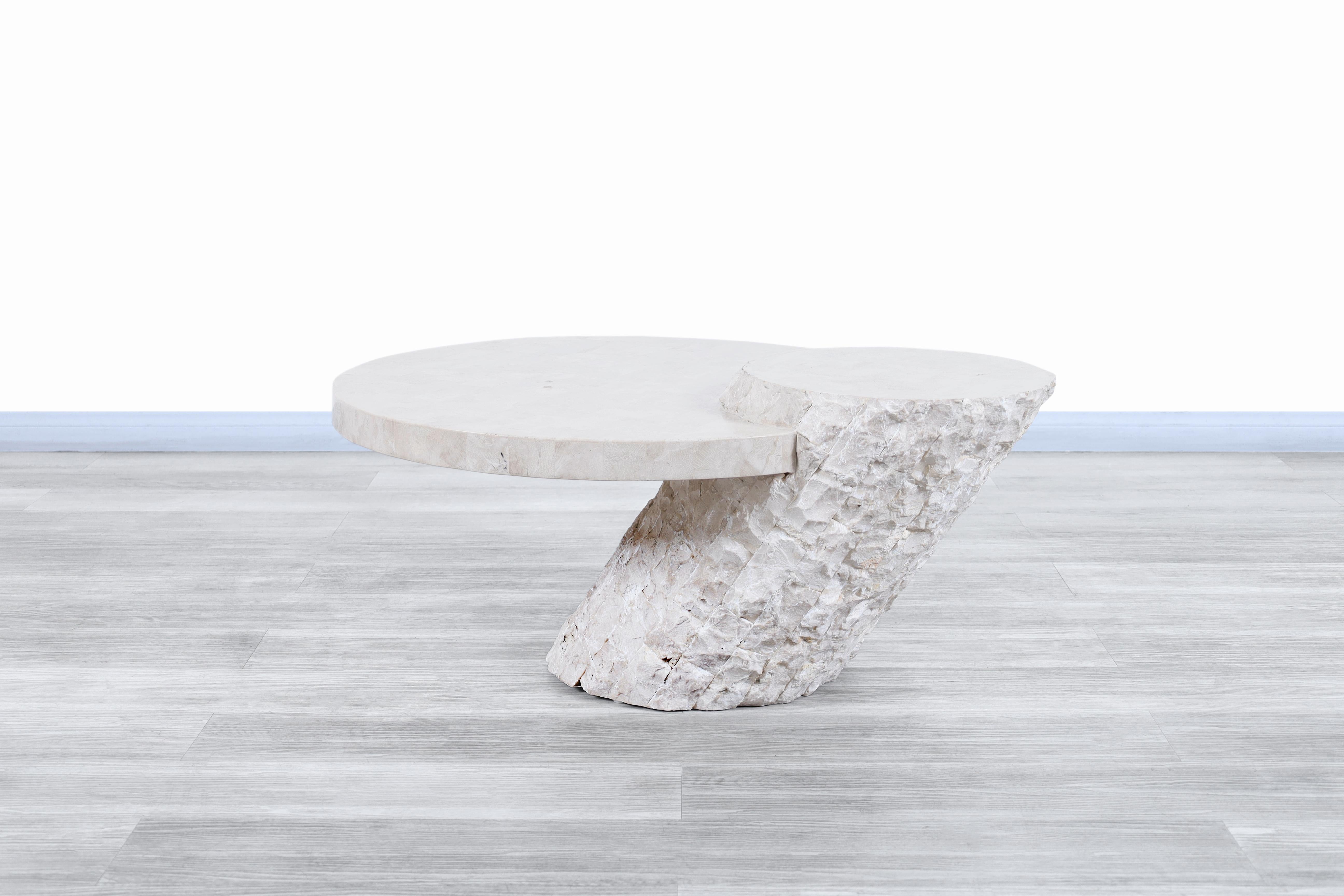 American Vintage Tessellated Stone Coffee Table and Side Tables For Sale