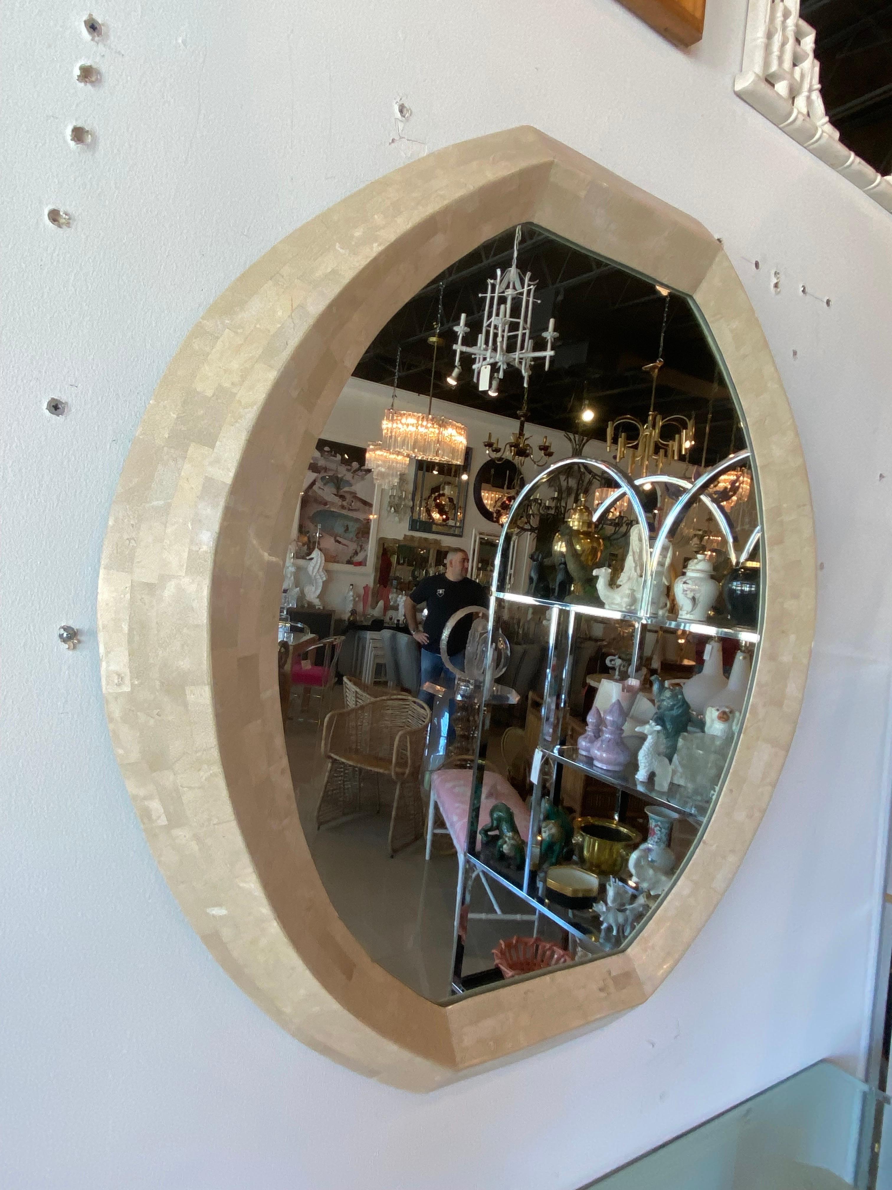 Vintage Maitland Smith Tessellated Stone Console Table & Wall Mirror 4