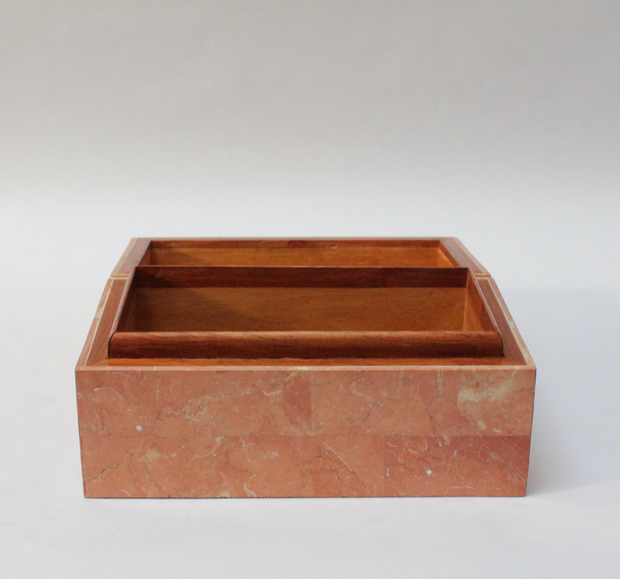 Late 20th Century Vintage Tessellated Stone Jewelry Box by Maitland Smith For Sale