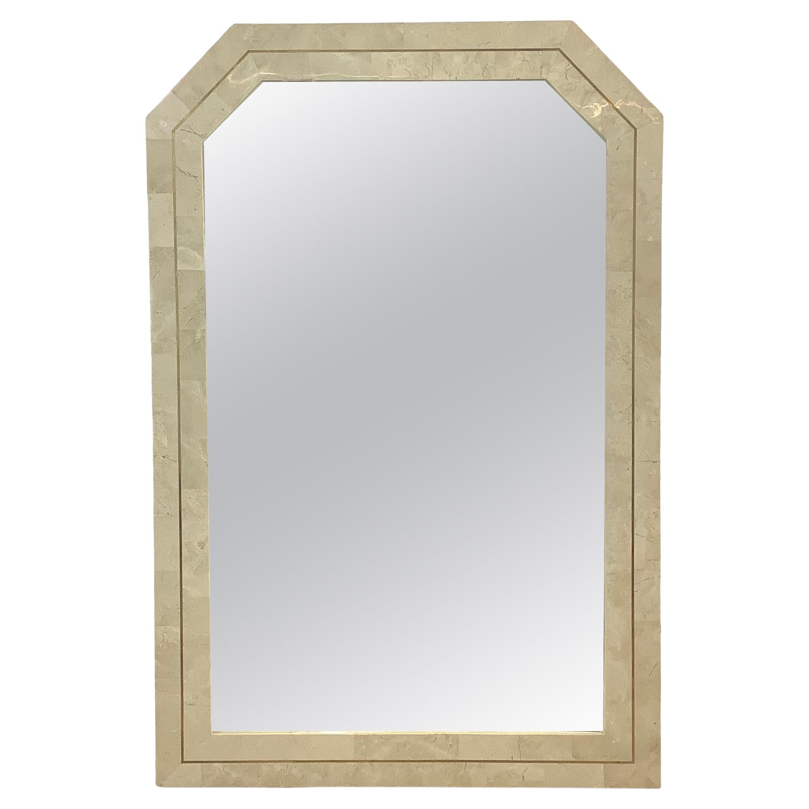 Vintage Tessellated Stone Mirror after Maitland-Smith