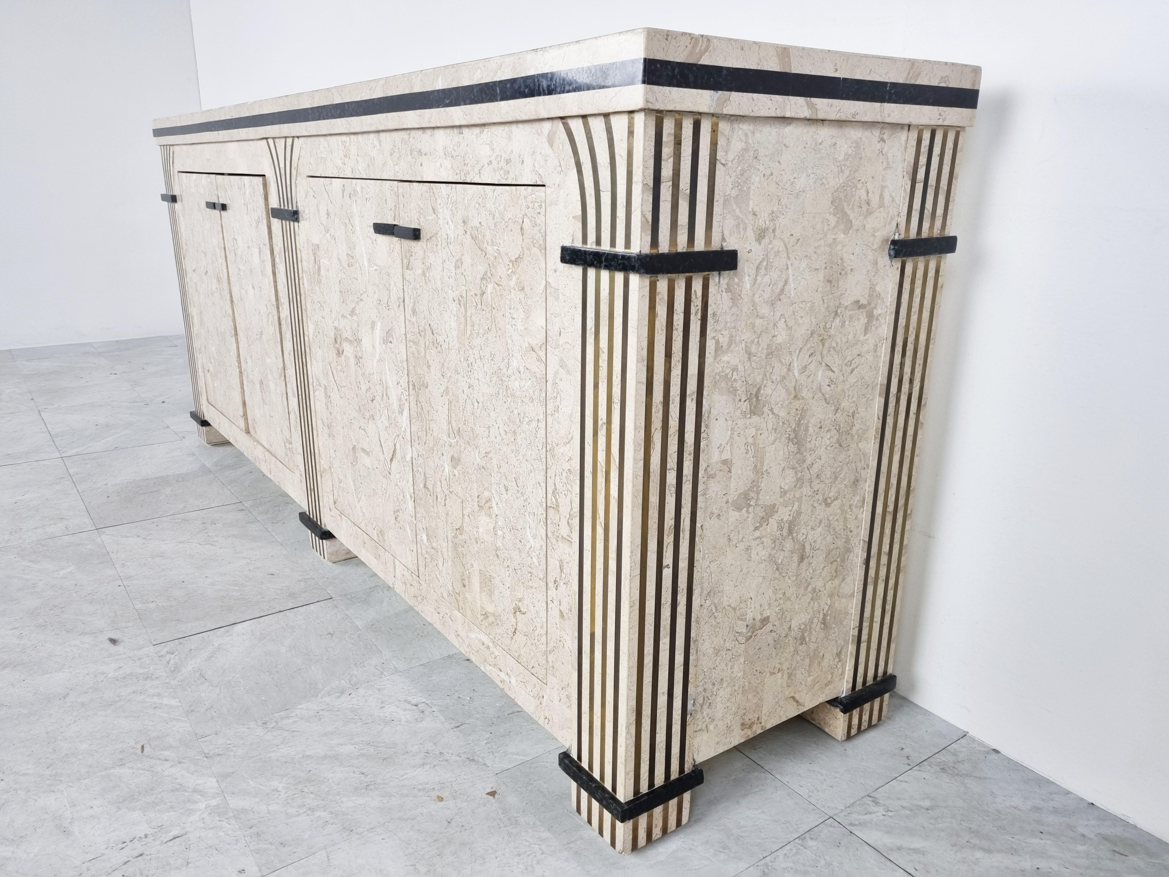 Vintage Tessellated Stone Sideboard, 1980s In Good Condition In HEVERLEE, BE