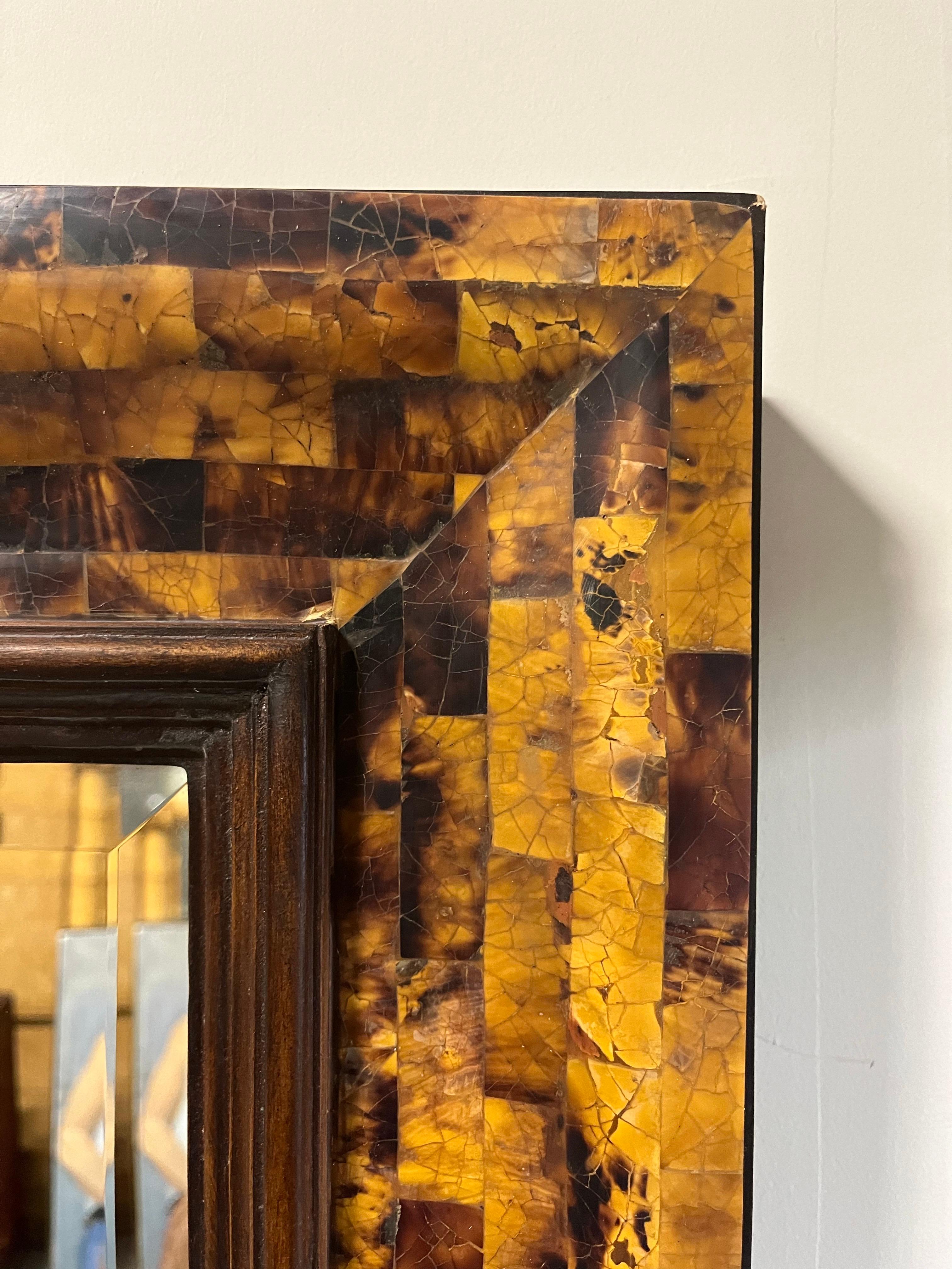 XX secolo Specchio tartaruga tessellato d'epoca alla maniera di Maitland Smith in vendita