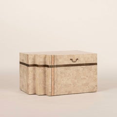 Vintage Tessellated Travertine Marble Chest