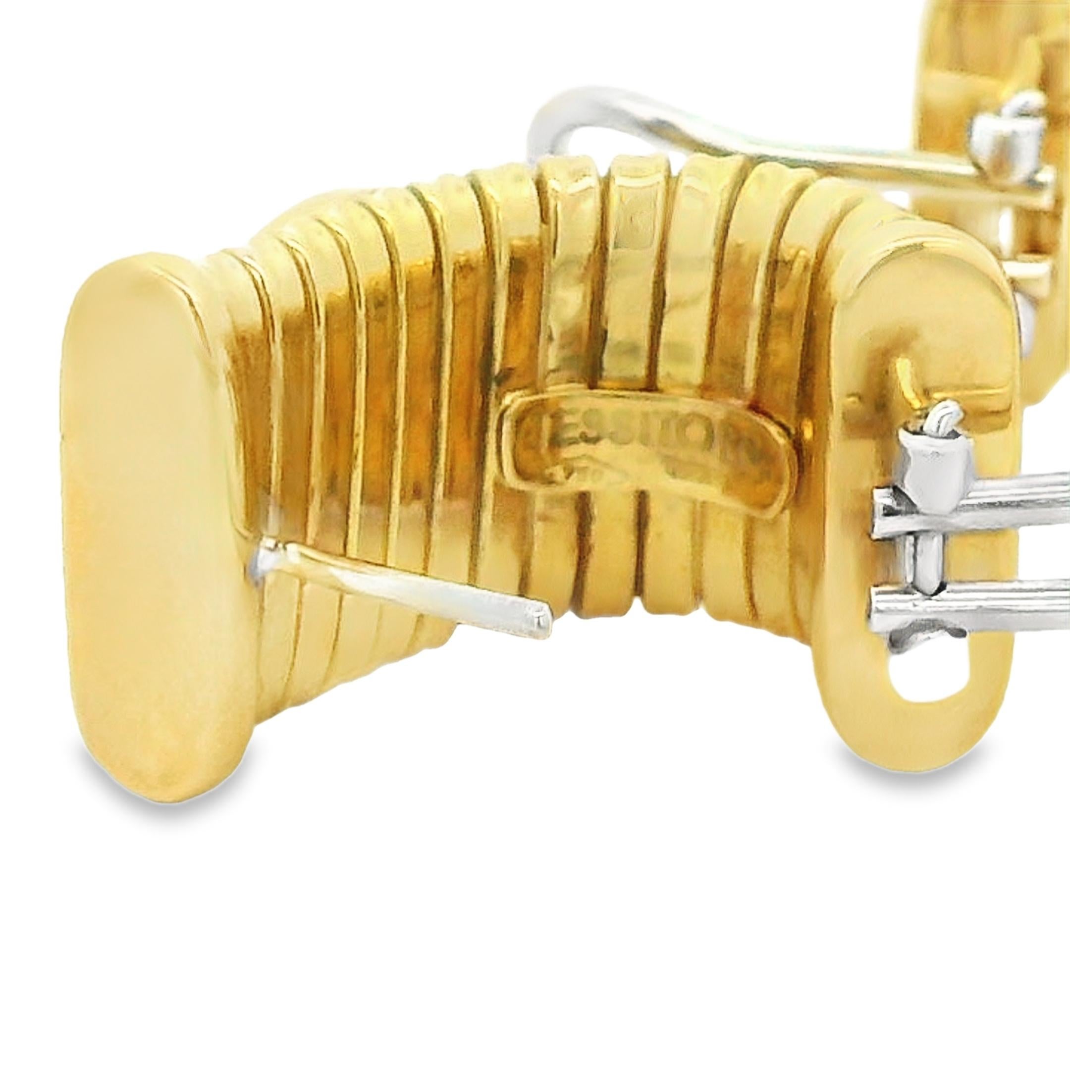 Vintage Tessitore TuboGas Münze und 18K Gold Ohrringe im Angebot 3