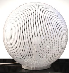 Vintage "Tessuto" Spherical Glass Table Lamp by Venini, Italy, 1970s