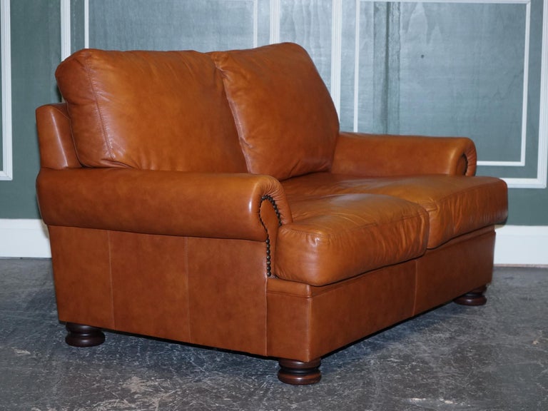 VINTAGE TETRAD CORDOBA RETAILED BY JOHN LEWiS TWO SEATER TAN LEATHER