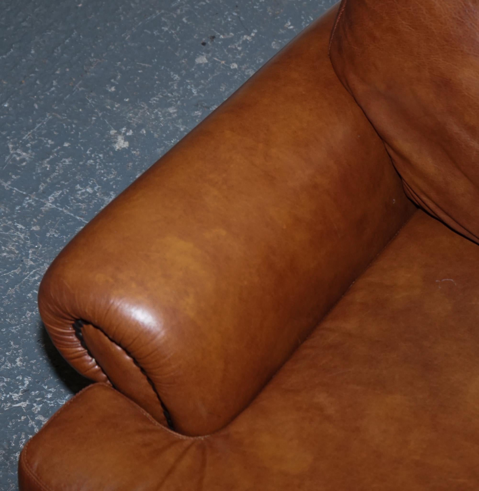 Vintage Tetrad Cordoba Retailed by John Lewis Two Seater Tan Leather Sofa 6