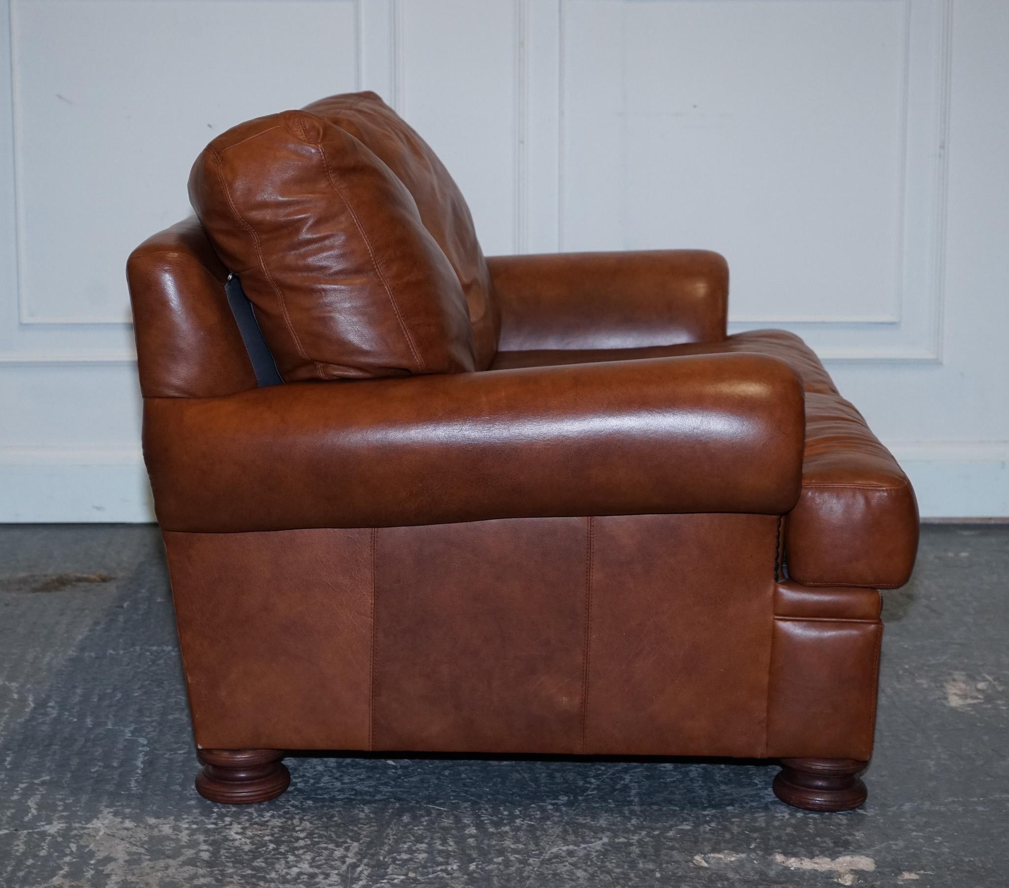 Vintage Tetrad Cordoba Retailed by John Lewis Two Seater Tan Leather Sofa 8
