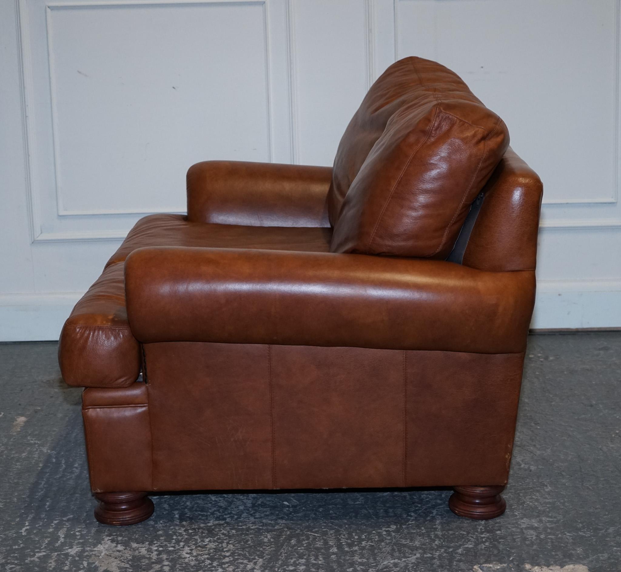 Vintage Tetrad Cordoba Retailed by John Lewis Two Seater Tan Leather Sofa 9