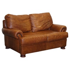 Vintage Tetrad Cordoba Zweisitzer-Sofa aus braunem Leder, vertrieben von John Lewis