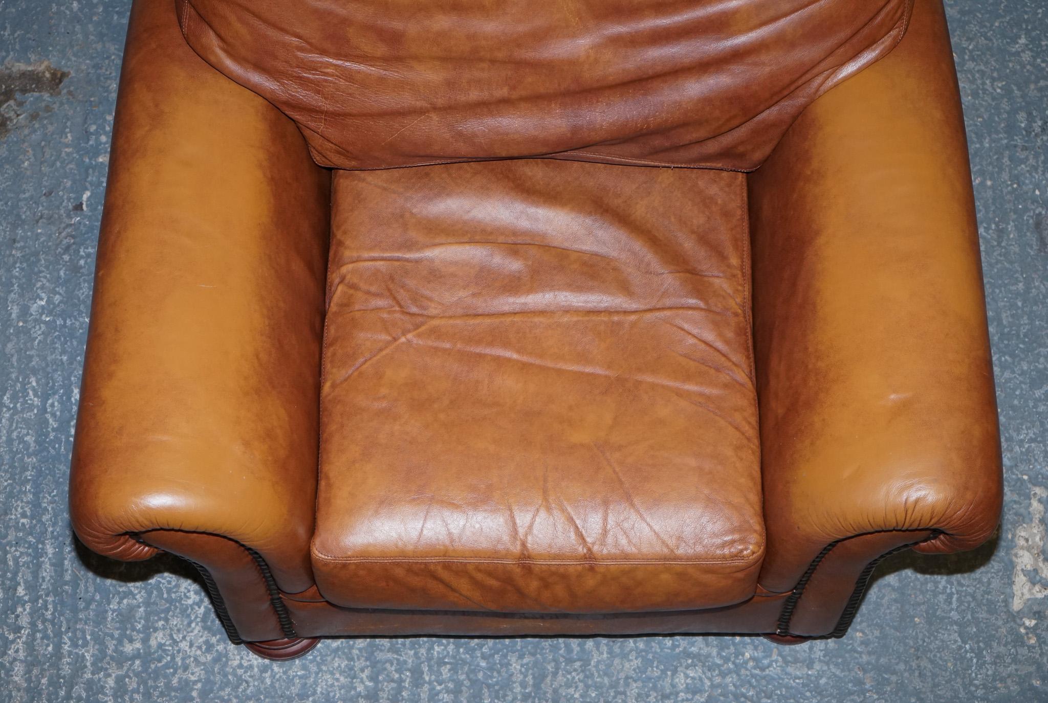 VINTAGE TETRAD JOHN LEWIS CORDOBA CUERO MARRON CLUB ARMCHAiR 3