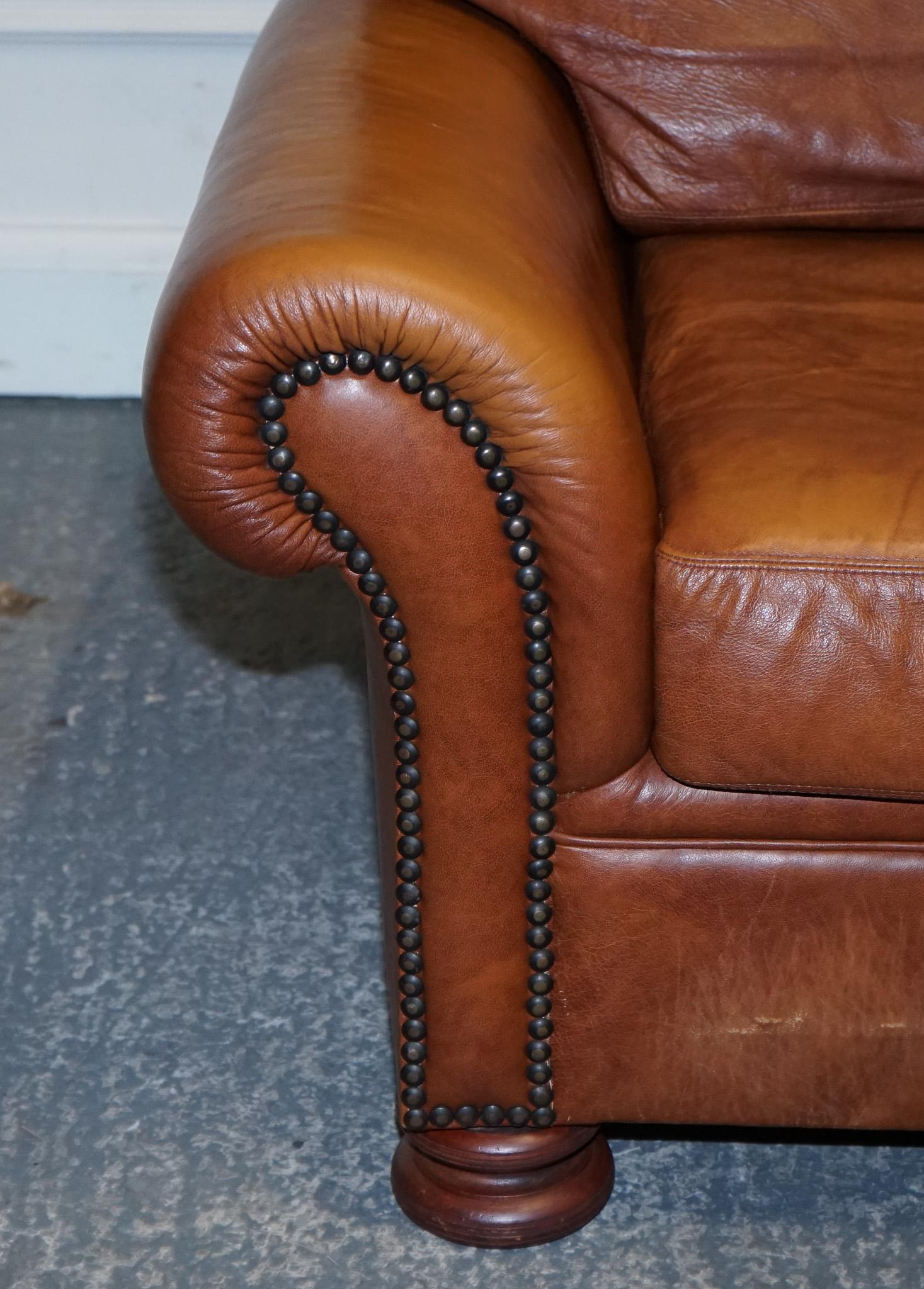 VINTAGE TETRAD JOHN LEWIS CORDOBA CUERO MARRON CLUB ARMCHAiR en Bueno Estado en Pulborough, GB
