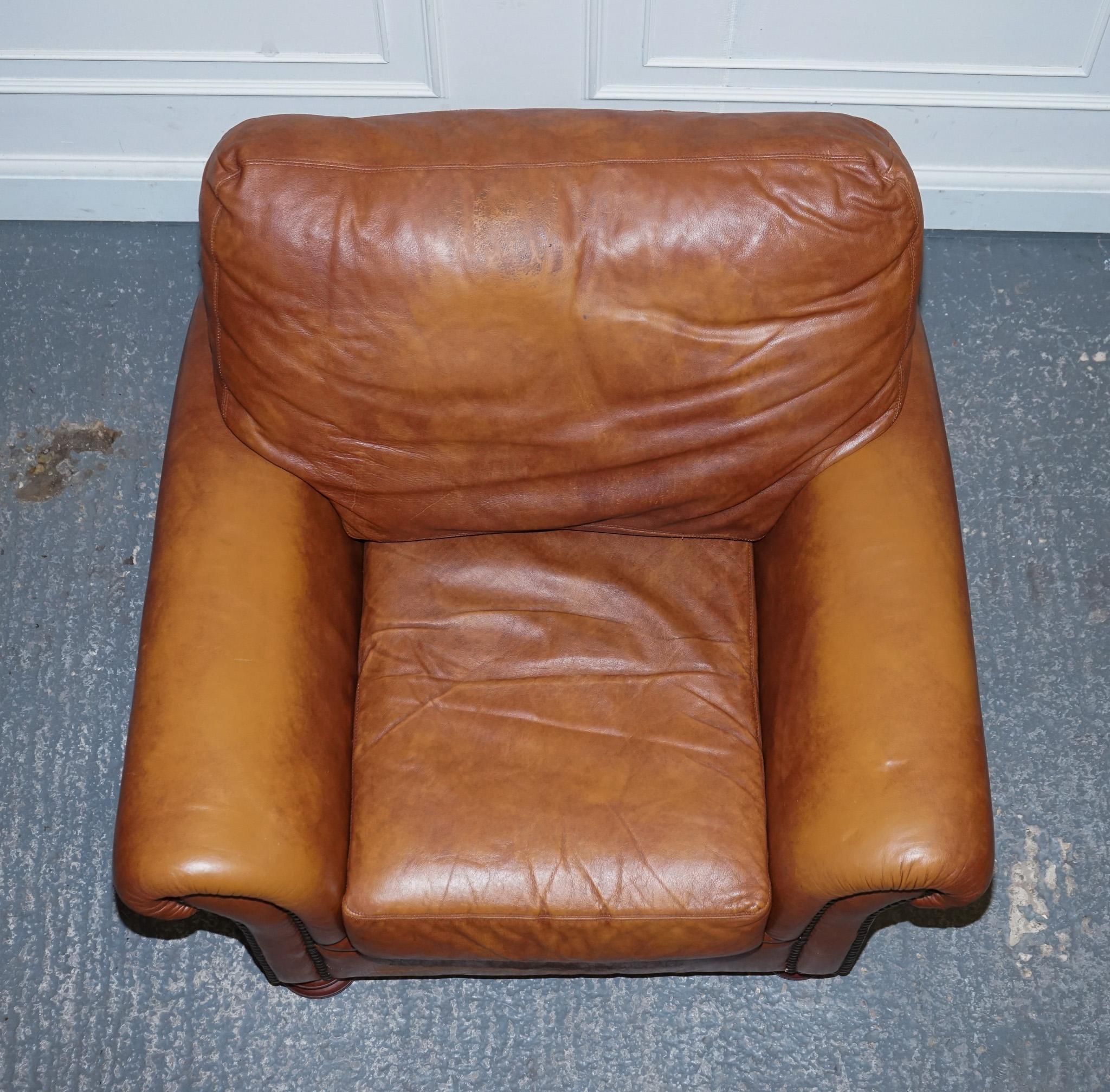 VINTAGE TETRAD JOHN LEWIS CORDOBA CUERO MARRON CLUB ARMCHAiR 1