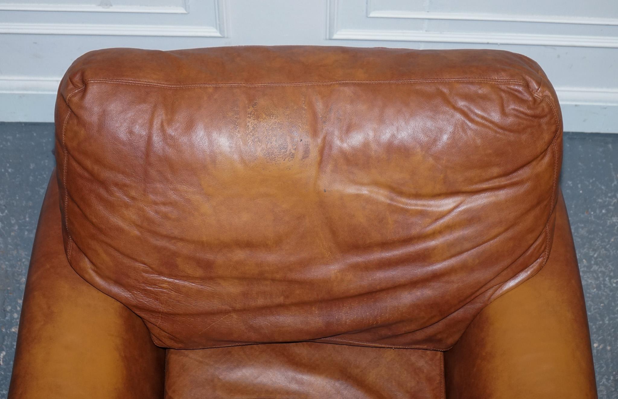 VINTAGE TETRAD JOHN LEWIS CORDOBA CUERO MARRON CLUB ARMCHAiR 2