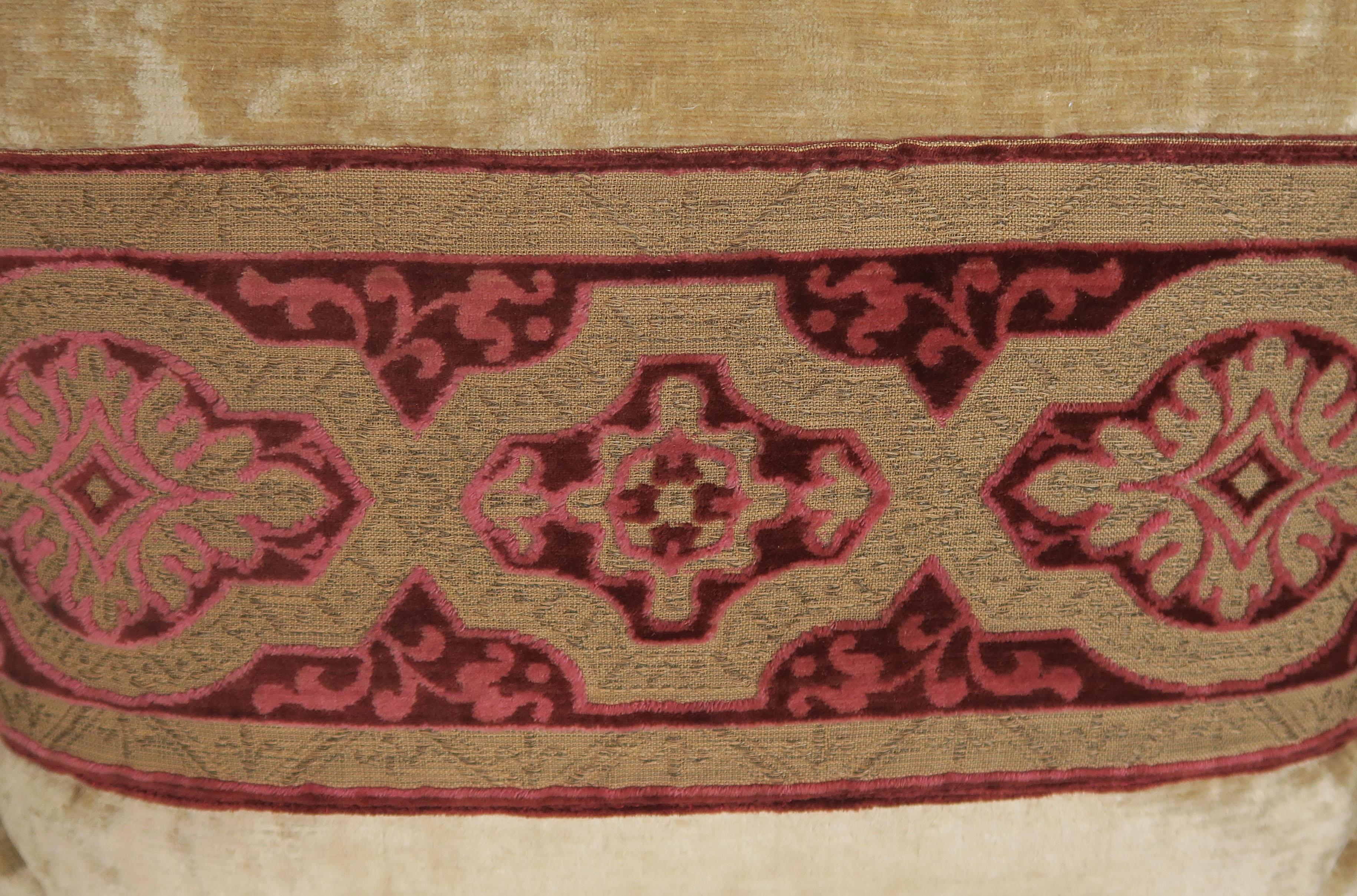 Baroque Vintage Textile Cut Velvet Pillows by Melissa Levinson, Pair