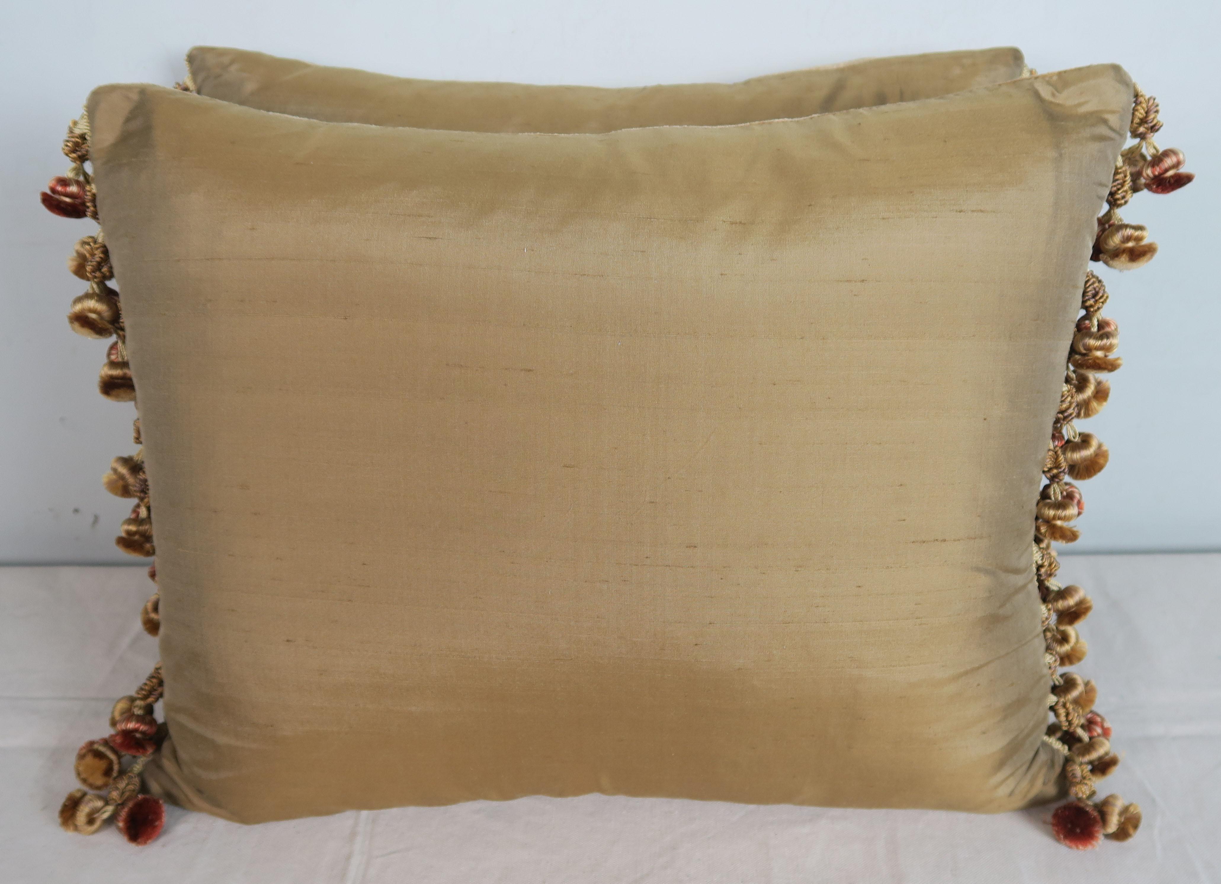Mid-20th Century Vintage Textile Cut Velvet Pillows by Melissa Levinson, Pair